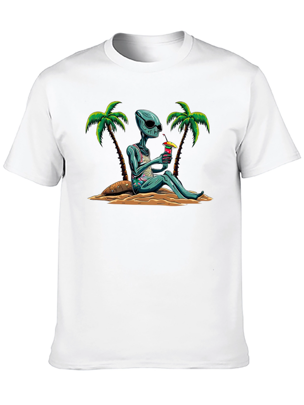 Alien Beach Cocktail Graphic T-Shirt