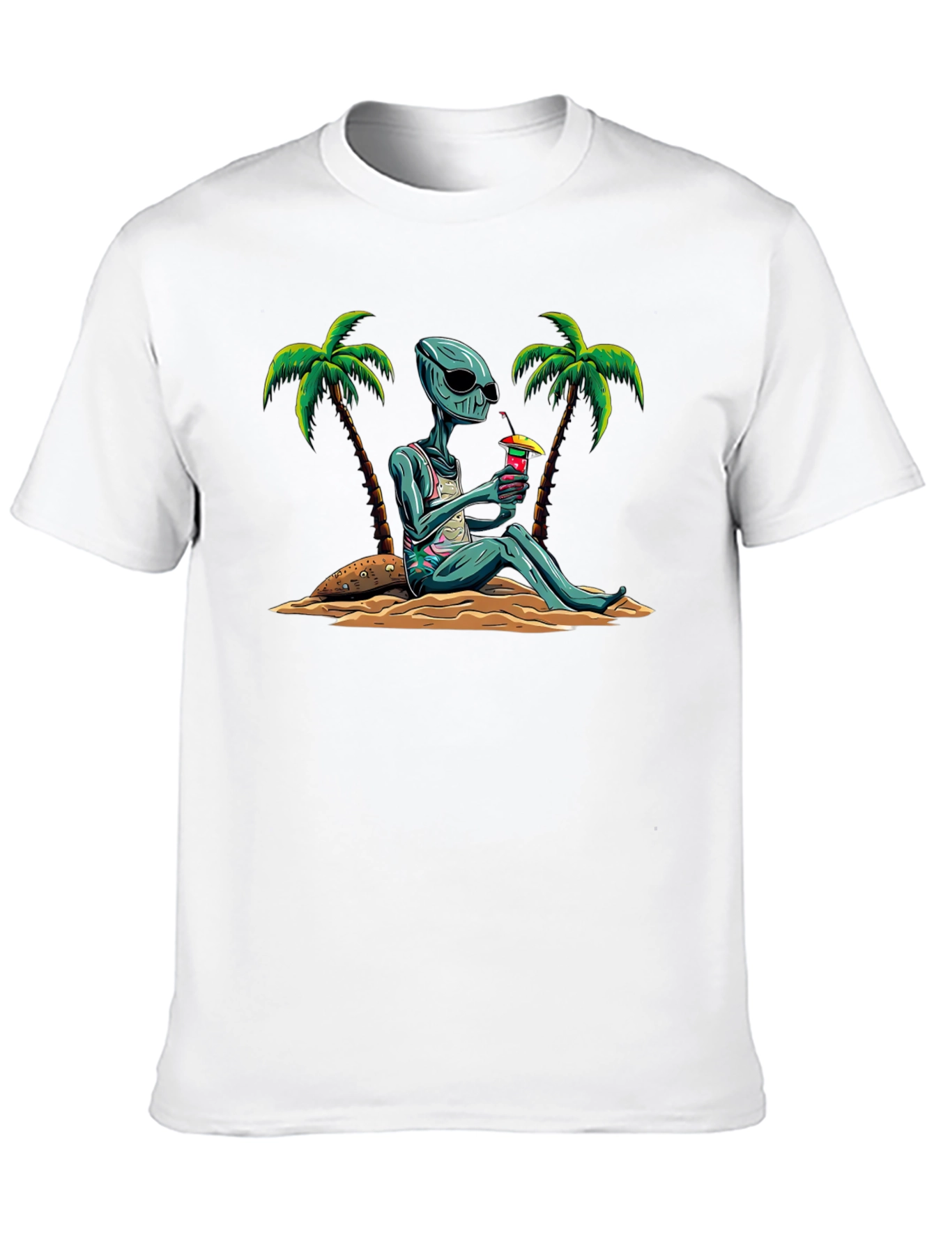 Alien Beach Cocktail Graphic T-Shirt