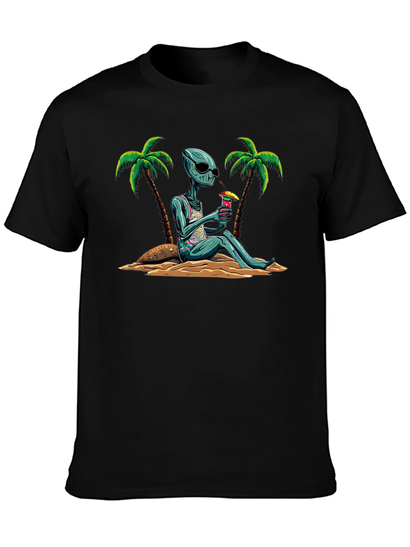 Alien Beach Cocktail Graphic T-Shirt