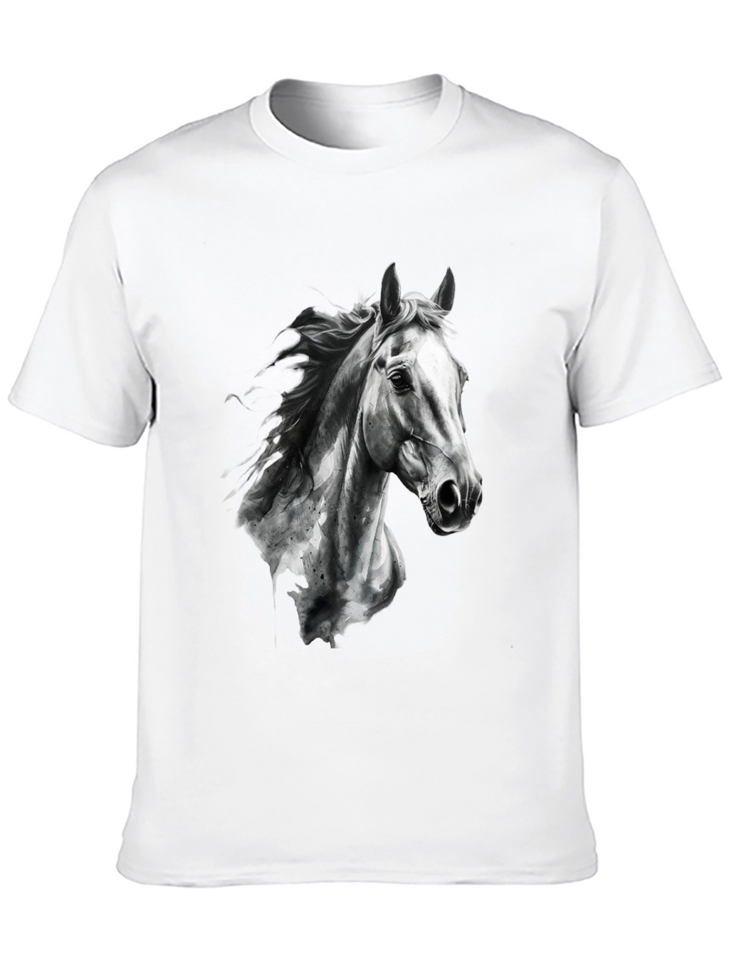 Horse Graphic Print Black Tee