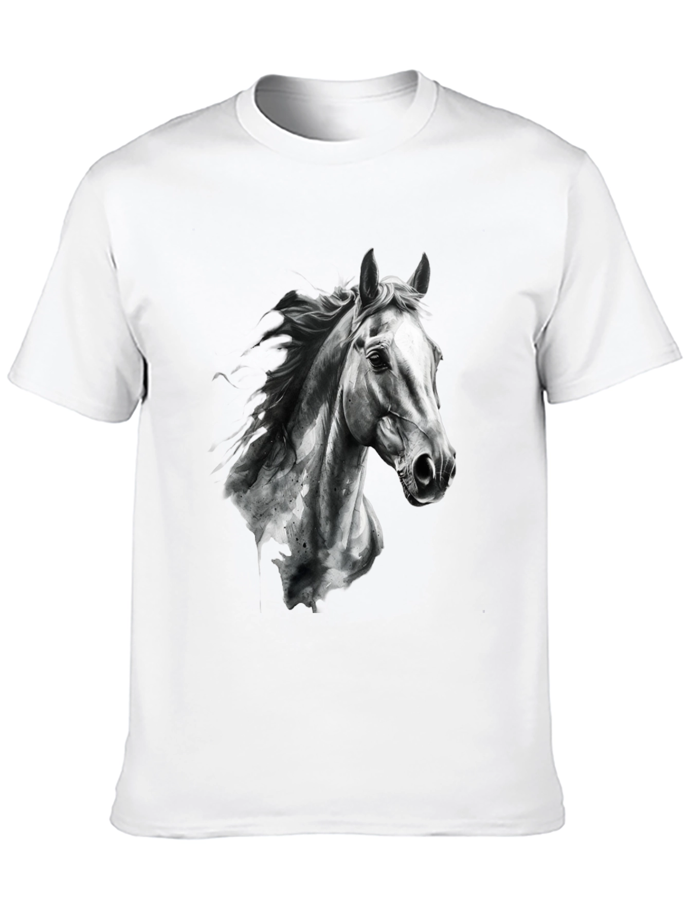 Horse Graphic Print Black Tee