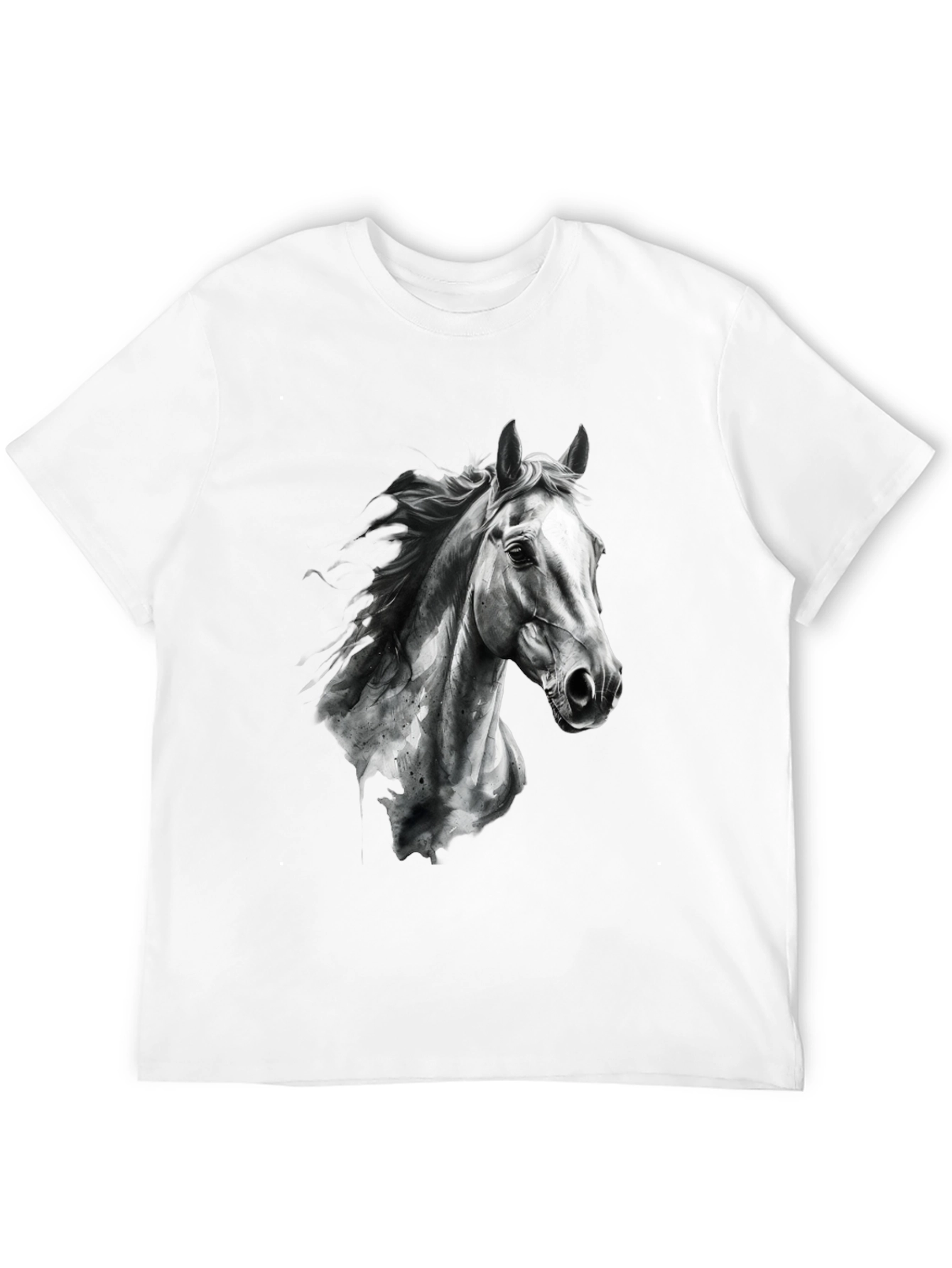 Horse Graphic Print Black Tee
