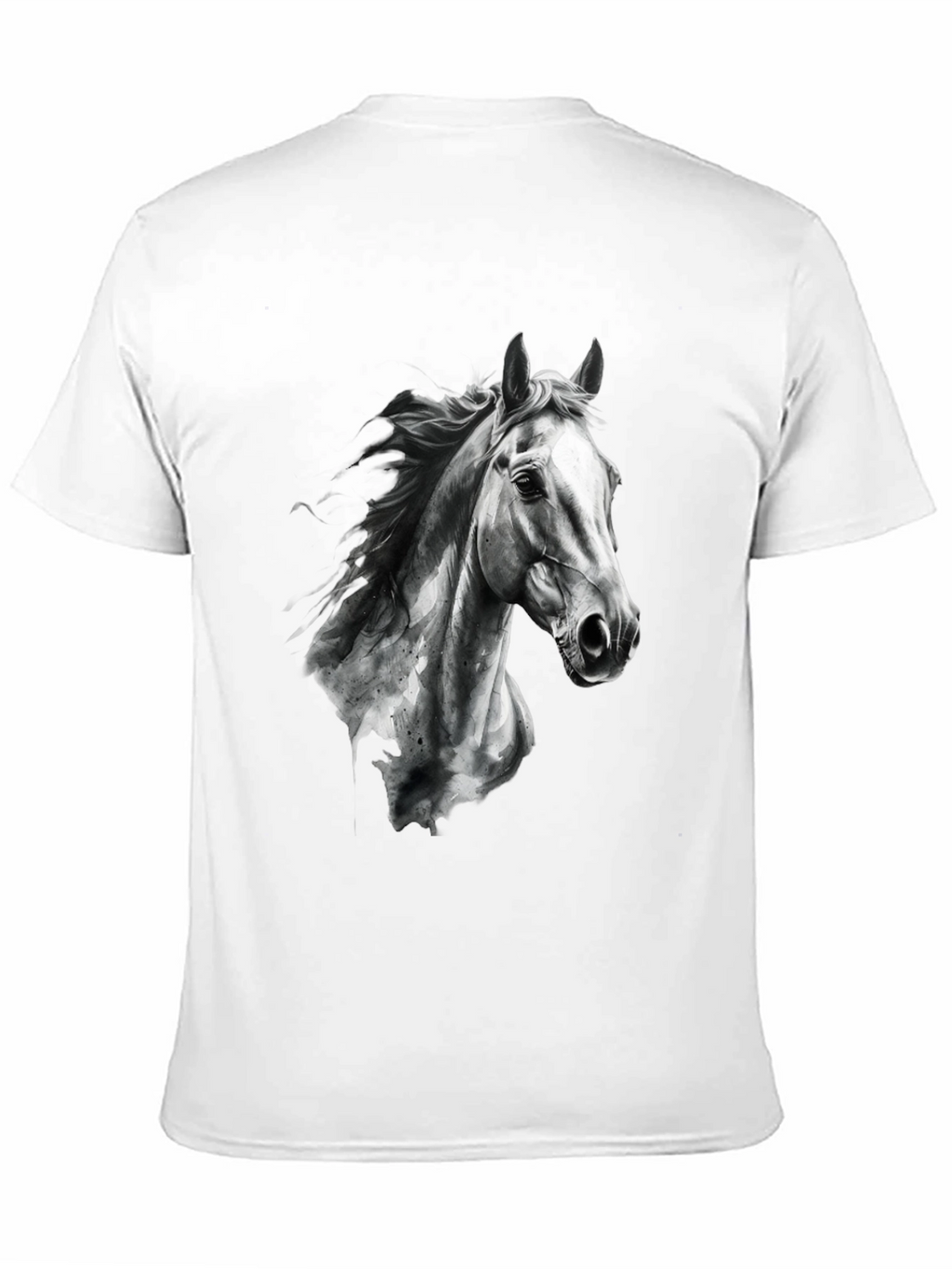 Horse Graphic Print Black Tee