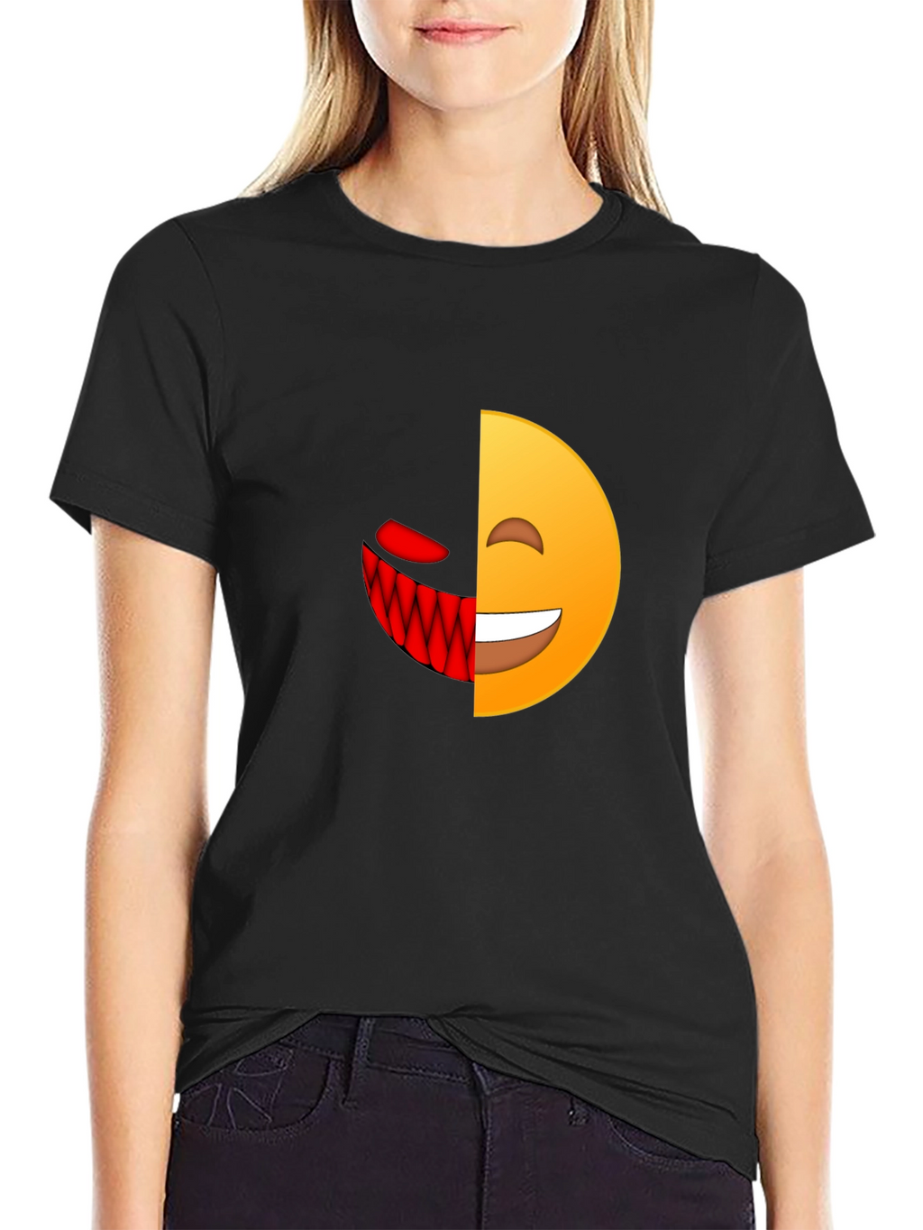 Evil Emoji Graphic T-Shirt - Mens Black Tee