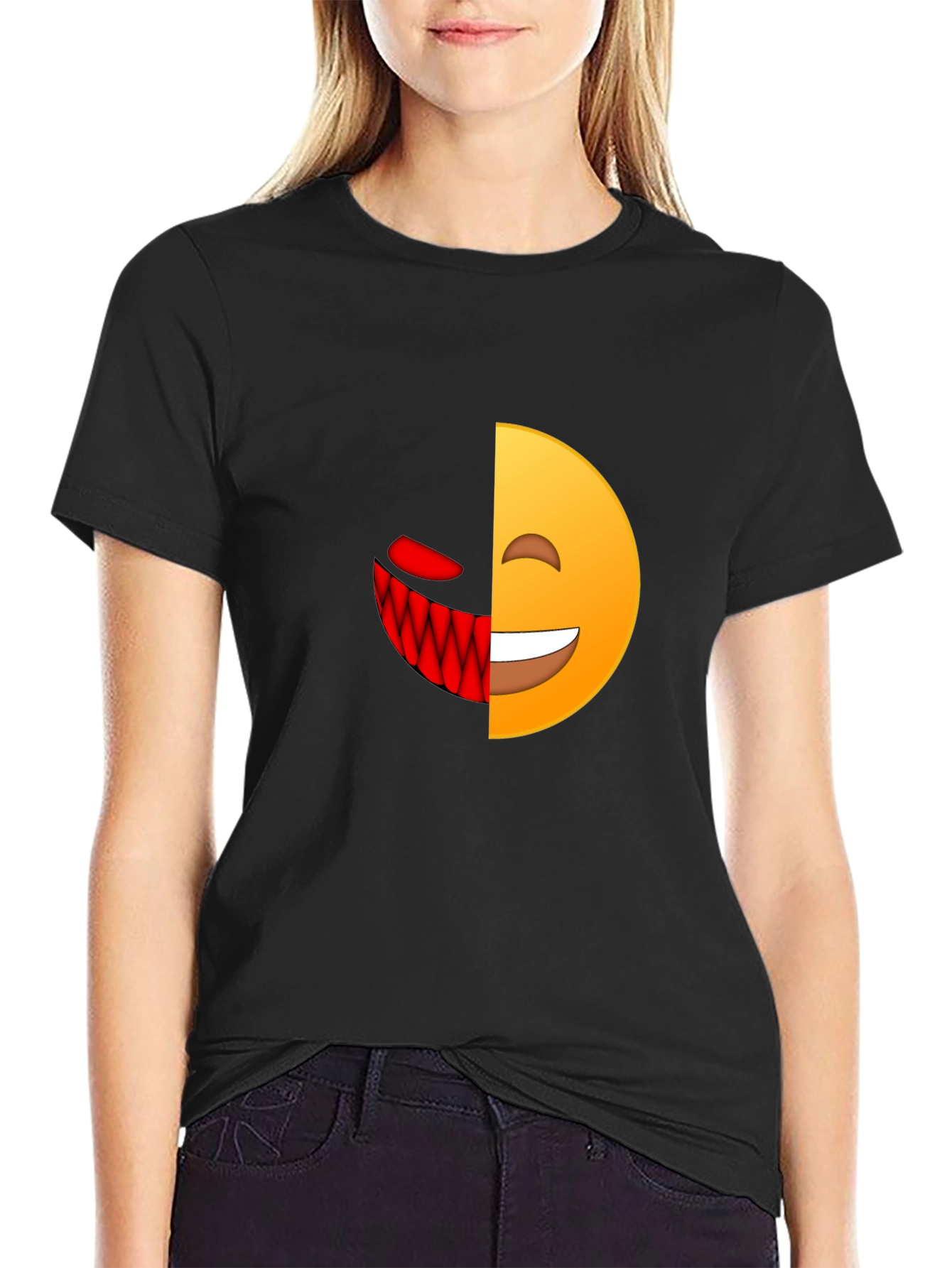 Evil Emoji Graphic T-Shirt - Mens Black Tee