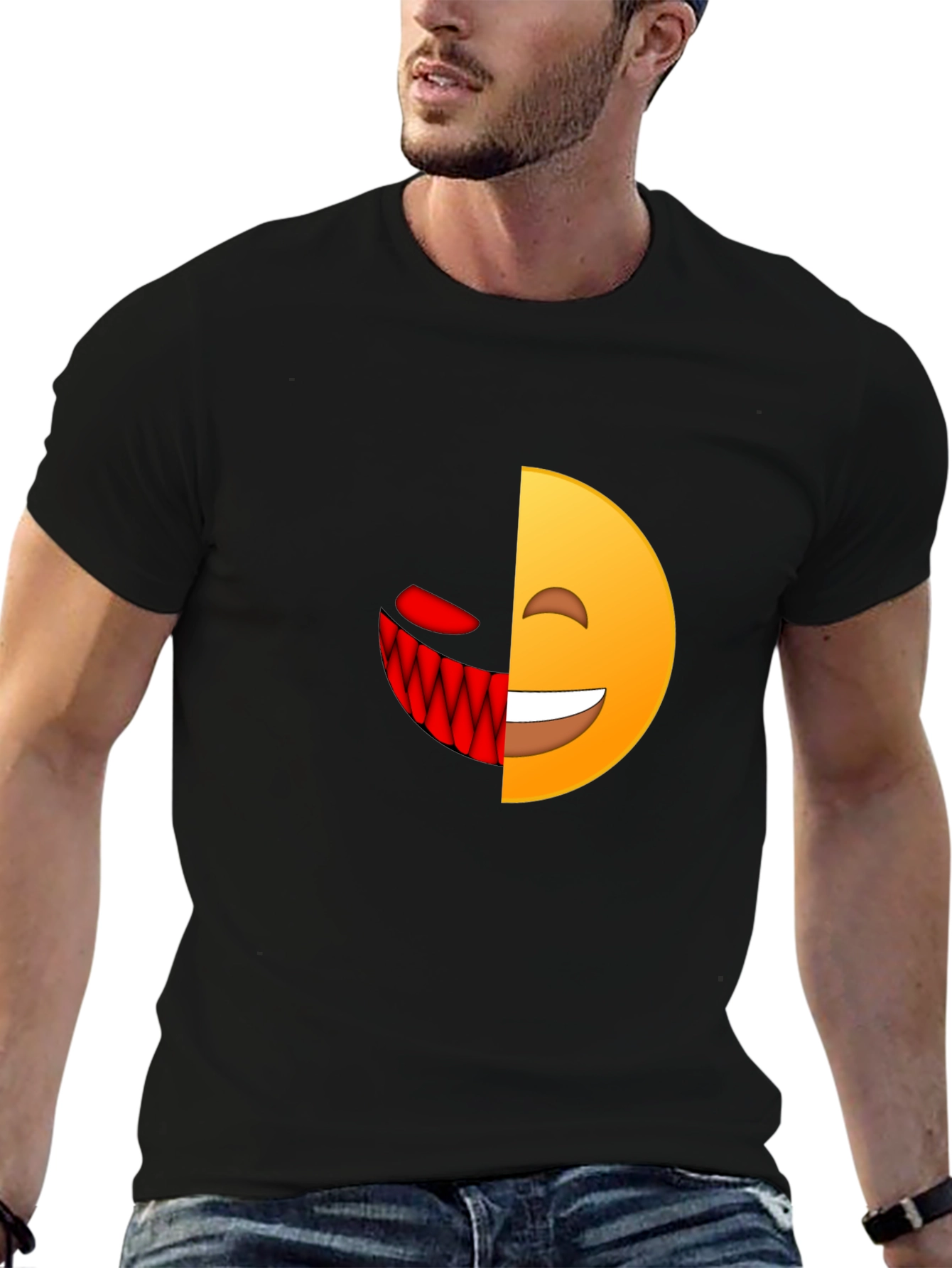 Evil Emoji Graphic T-Shirt - Mens Black Tee