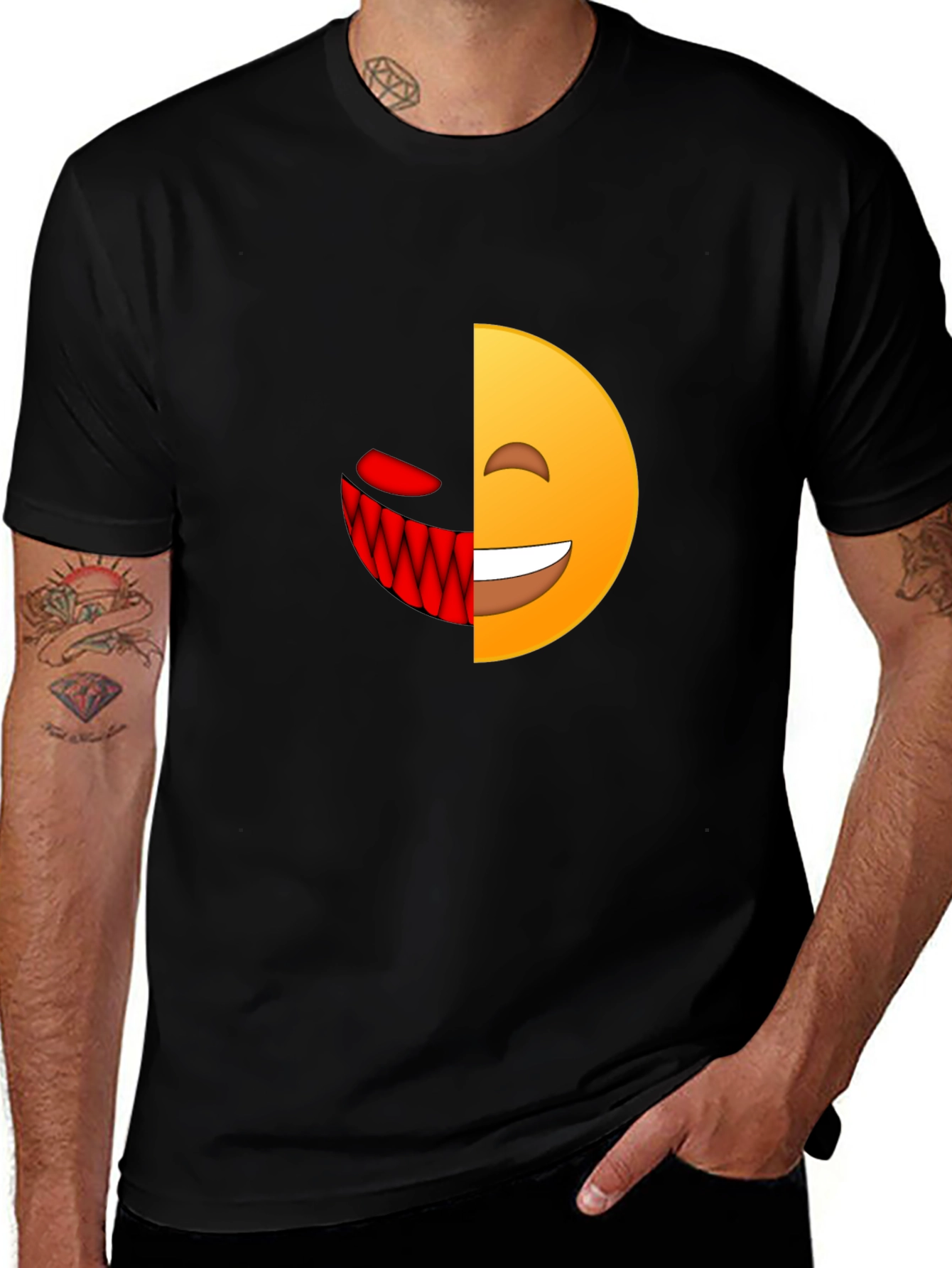 Evil Emoji Graphic T-Shirt - Mens Black Tee
