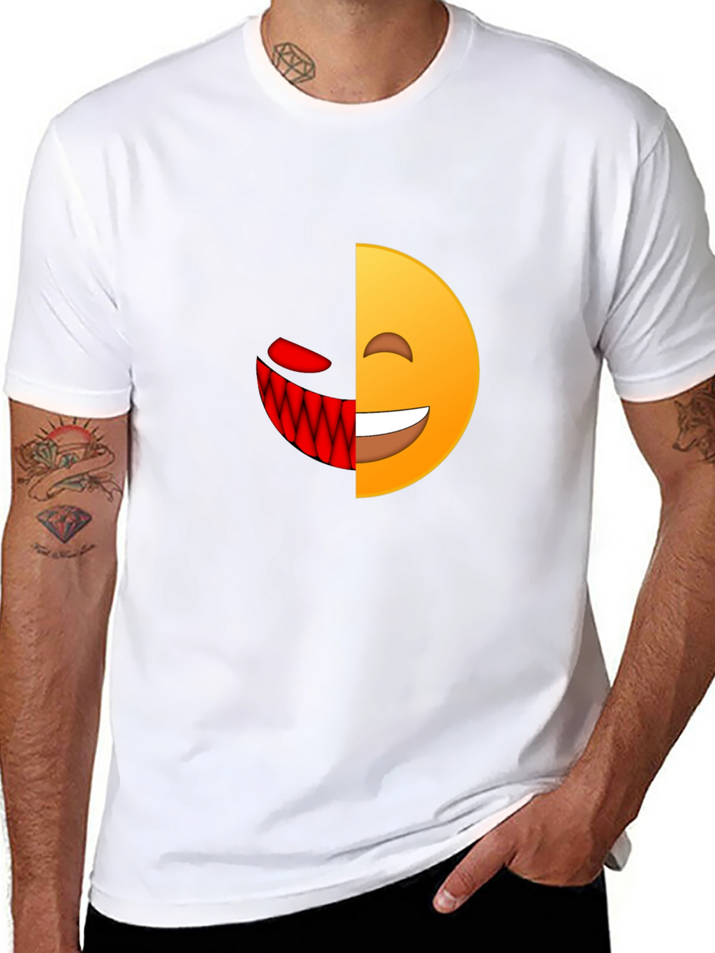 Evil Emoji Graphic T-Shirt - Mens Black Tee