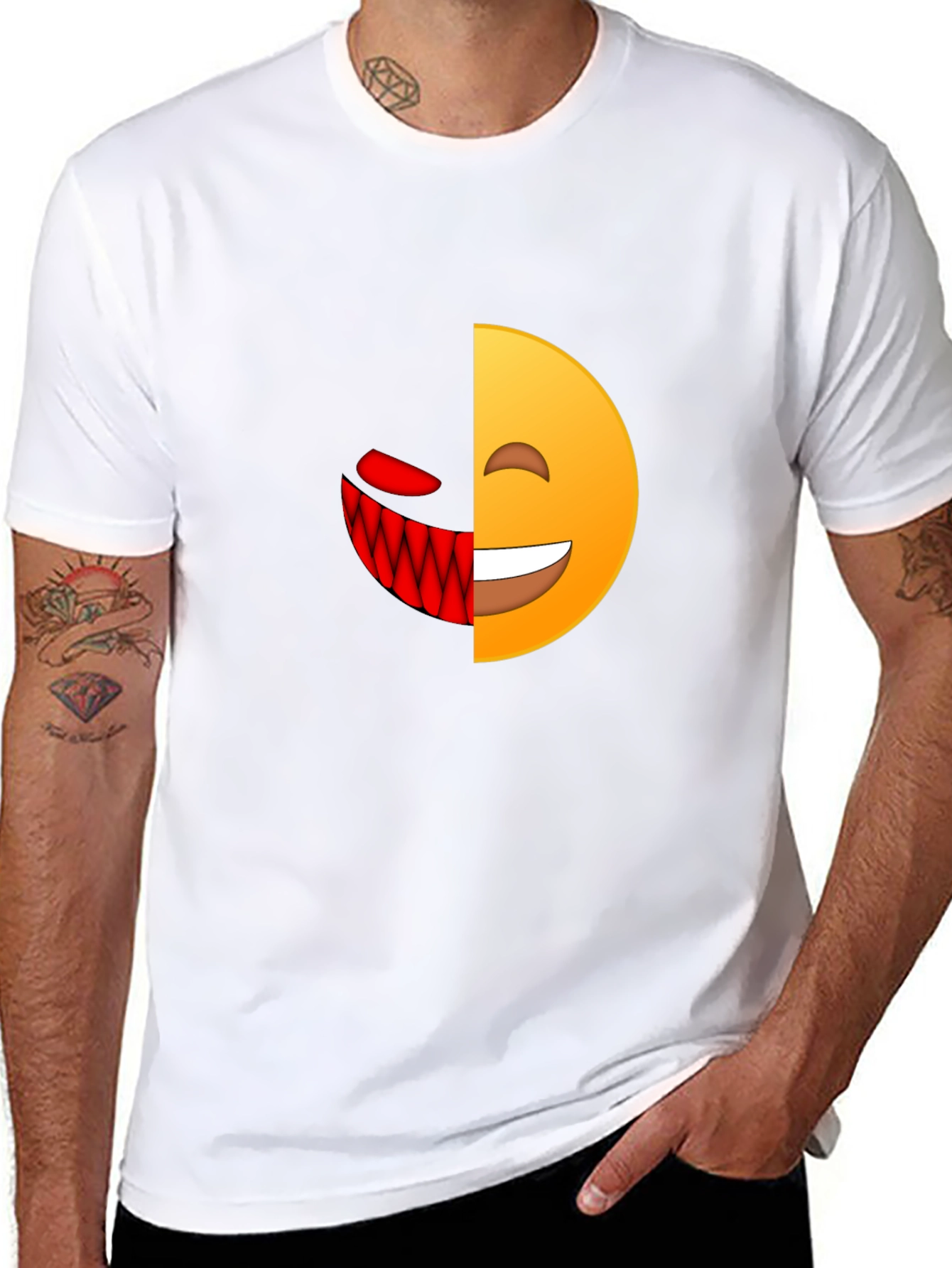 Evil Emoji Graphic T-Shirt - Mens Black Tee