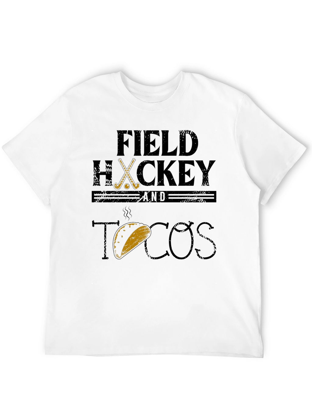 Field Hockey & Tacos Black Graphic T-Shirt