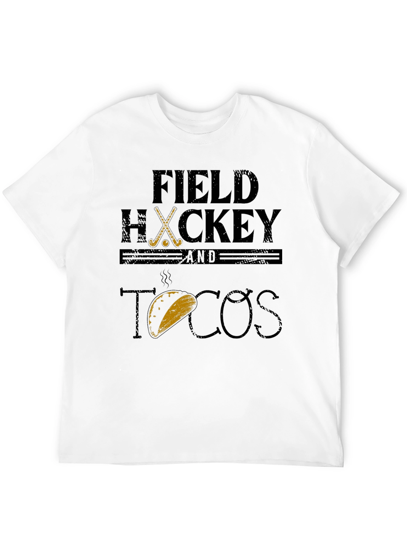 Field Hockey & Tacos Black Graphic T-Shirt