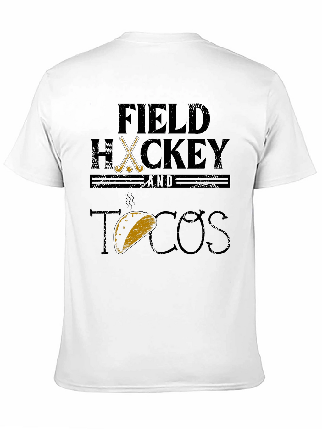 Field Hockey & Tacos Black Graphic T-Shirt