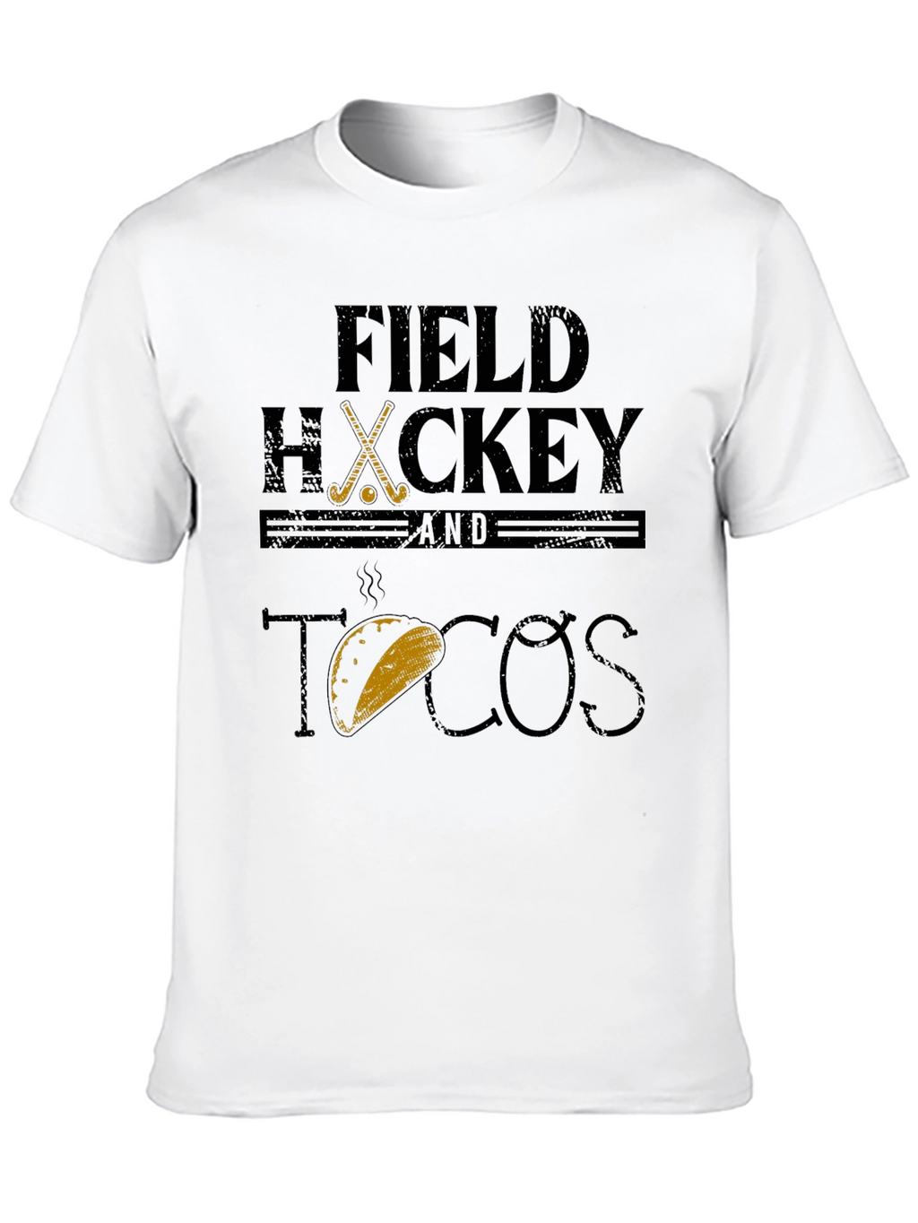 Field Hockey & Tacos Black Graphic T-Shirt