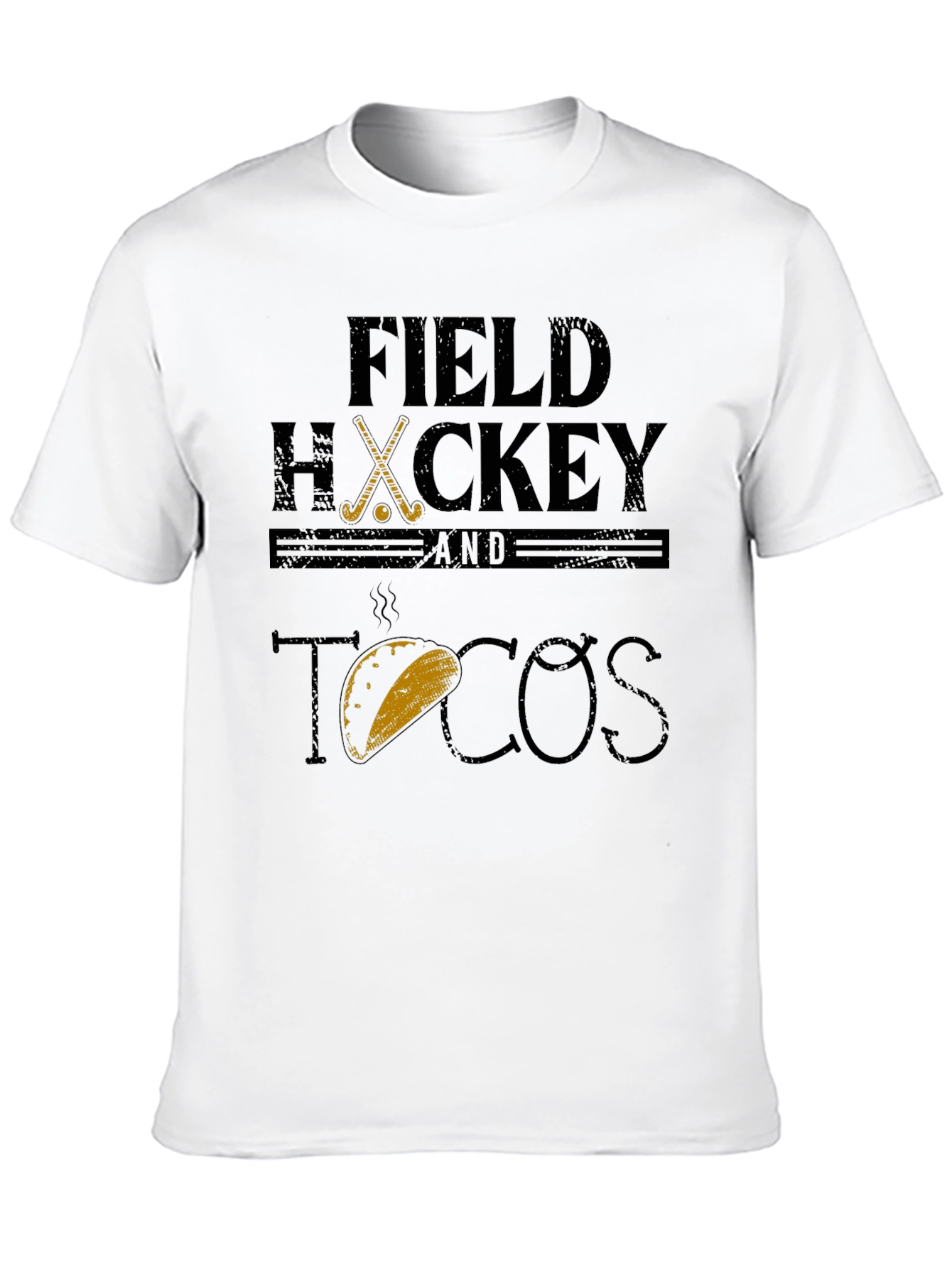 Field Hockey & Tacos Black Graphic T-Shirt