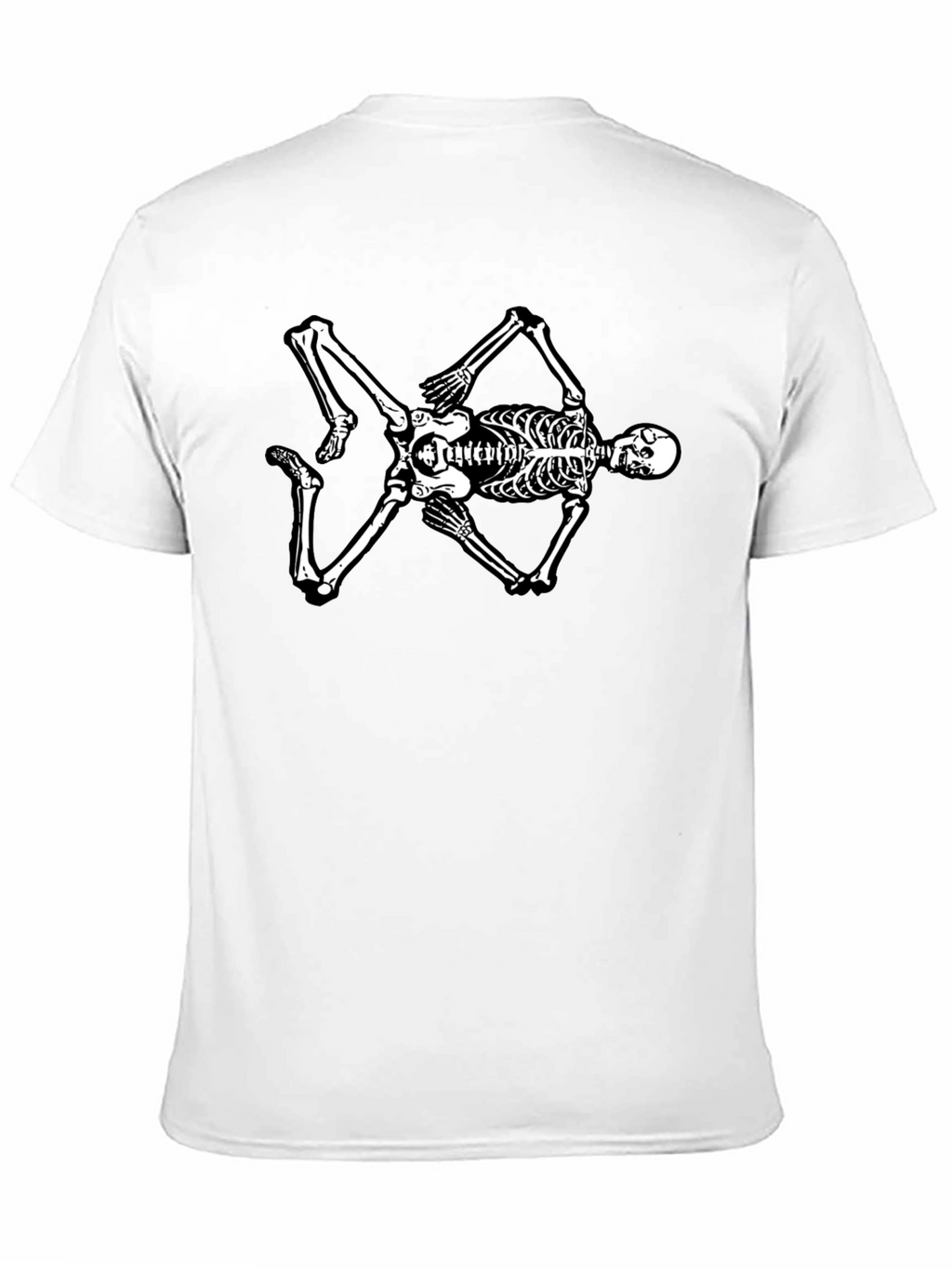 Skeleton Graphic Tee - Black Cotton Blend T-Shirt