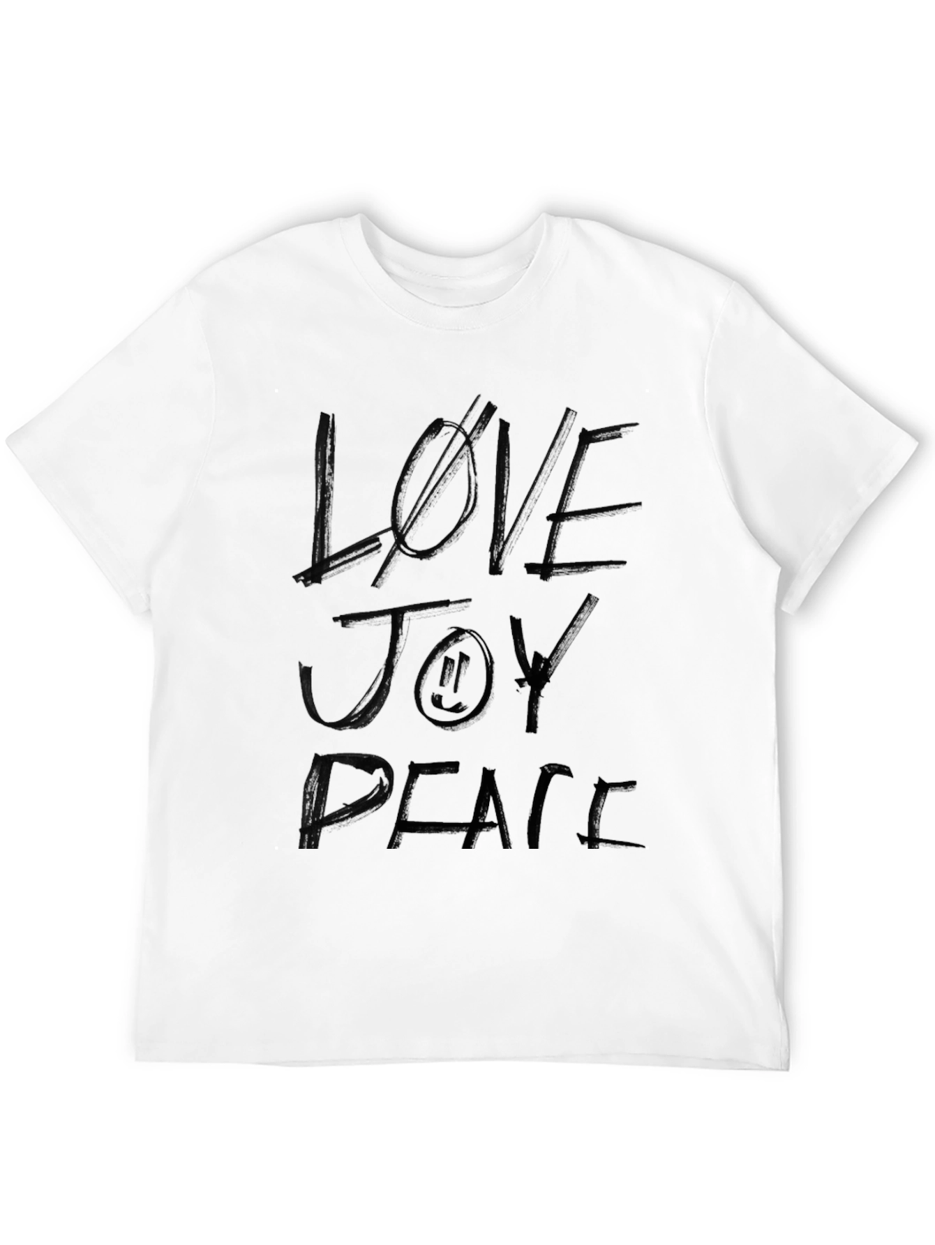 Love Joy Peace Mens Black Graphic Tee