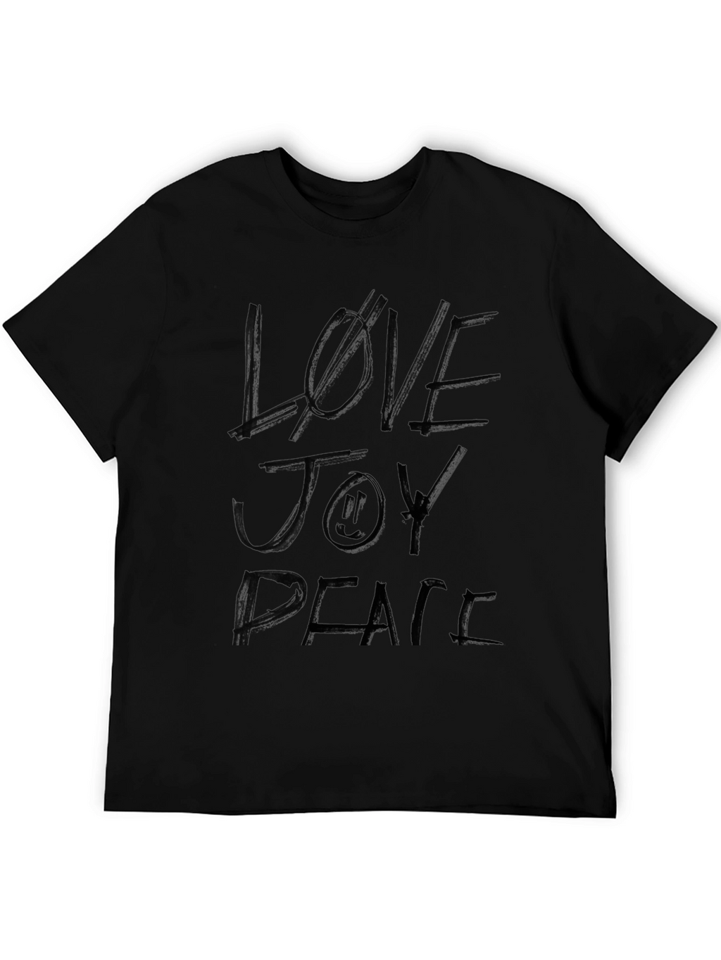 Love Joy Peace Mens Black Graphic Tee