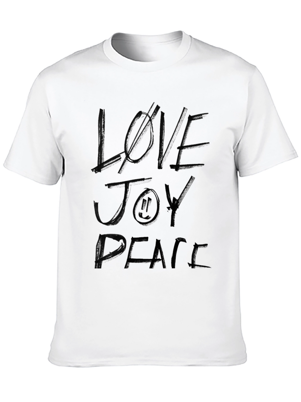 Love Joy Peace Mens Black Graphic Tee