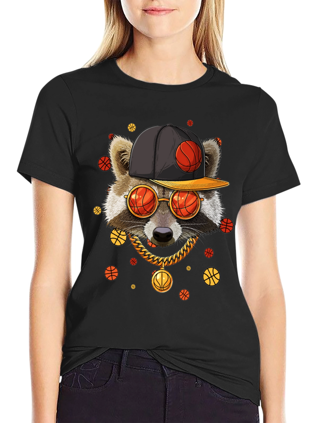 Cool Raccoon Basketball T-Shirt