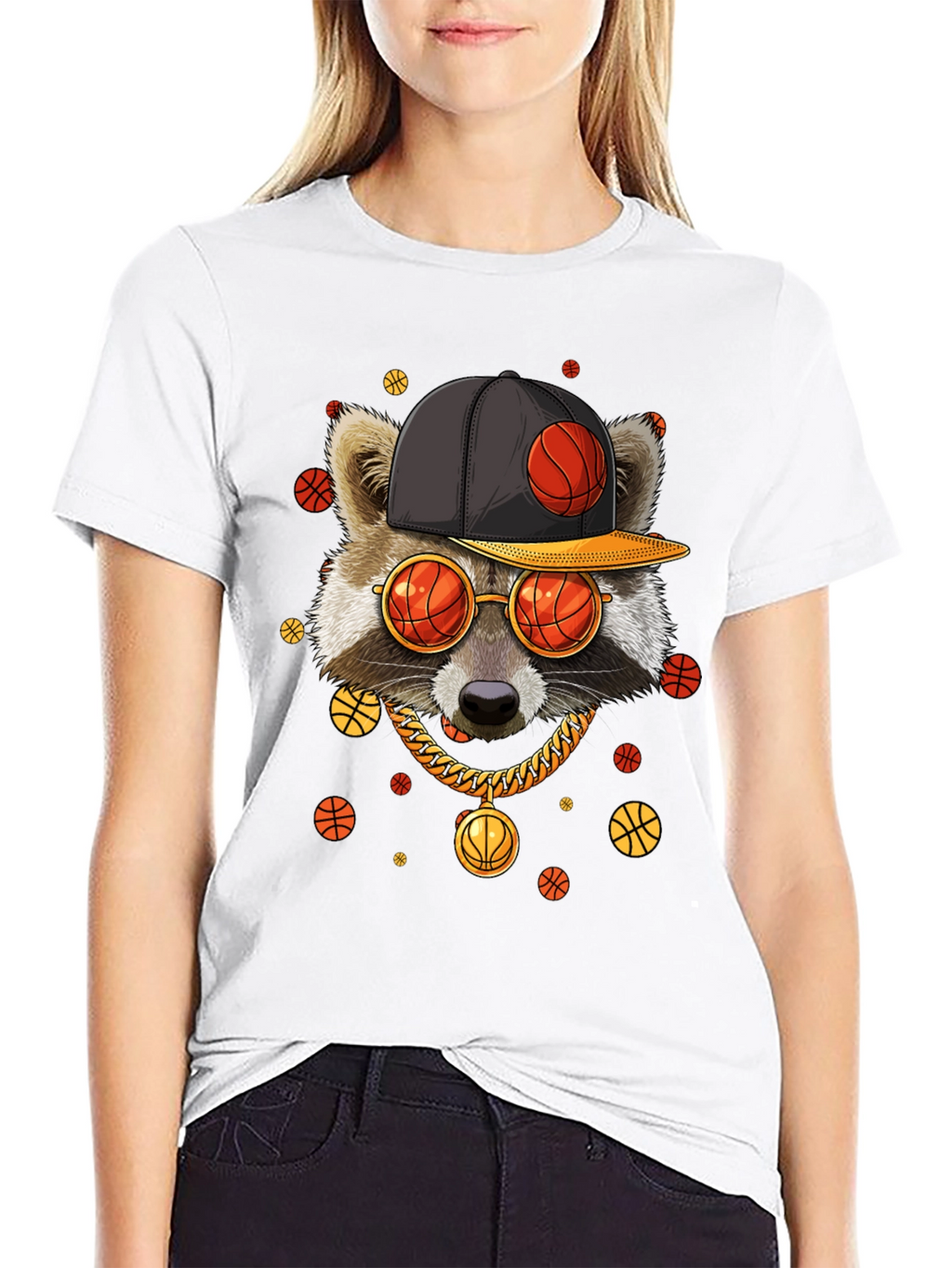 Cool Raccoon Basketball T-Shirt