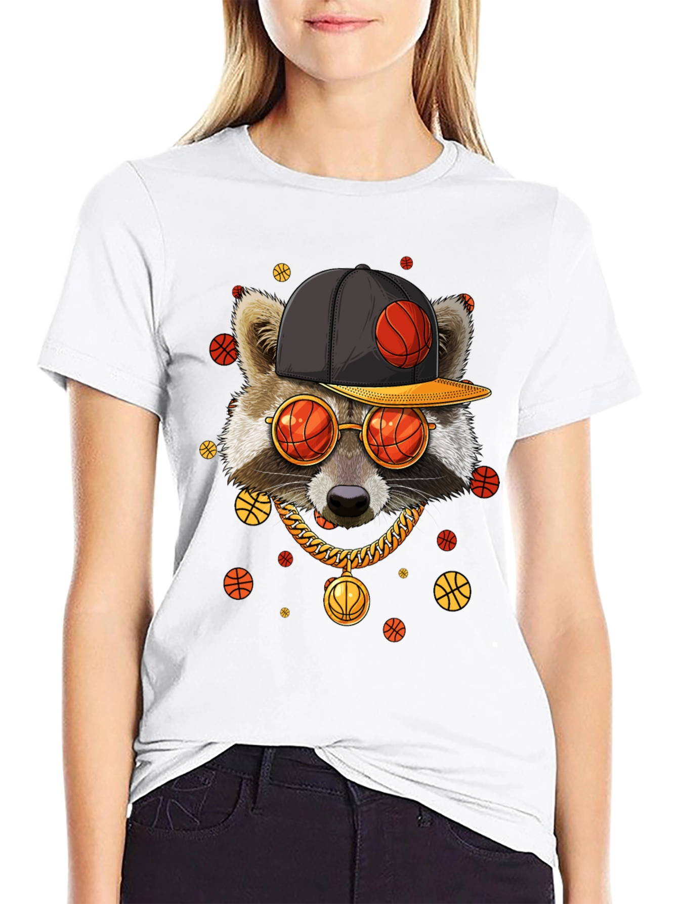 Cool Raccoon Basketball T-Shirt