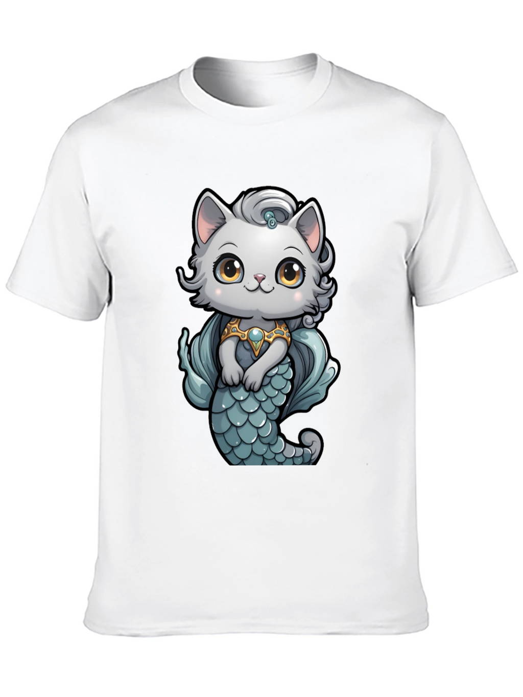 Mermaid Cat T-Shirt: Cartoon Style