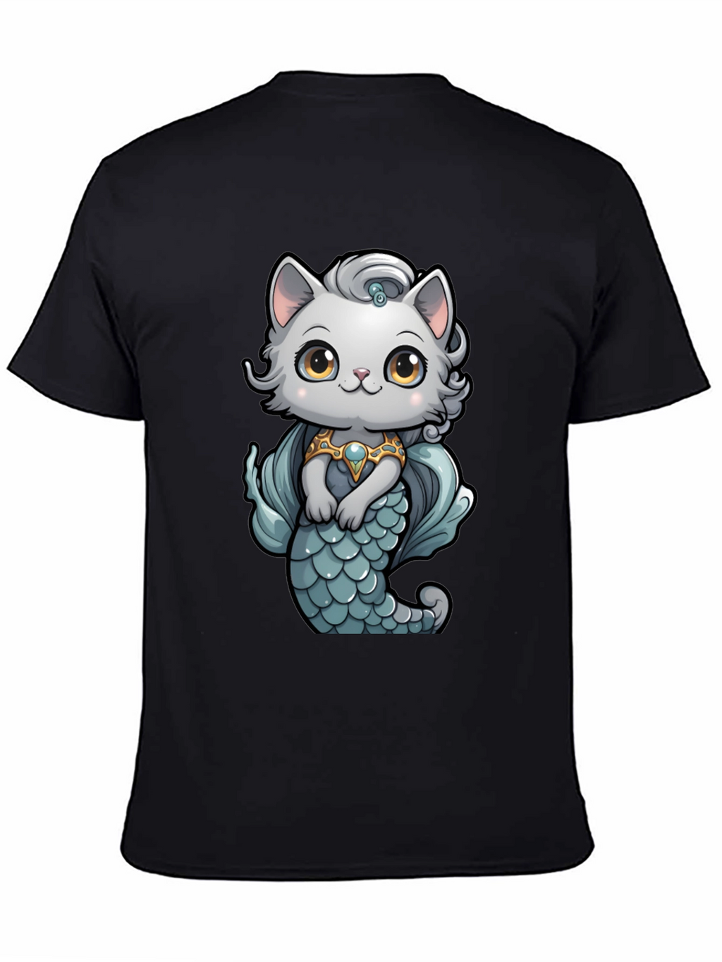 Mermaid Cat T-Shirt: Cartoon Style