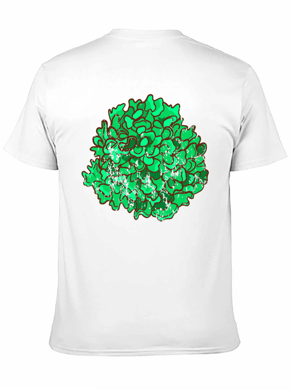 Unique Green Floral Graphic Print Black T-Shirt
