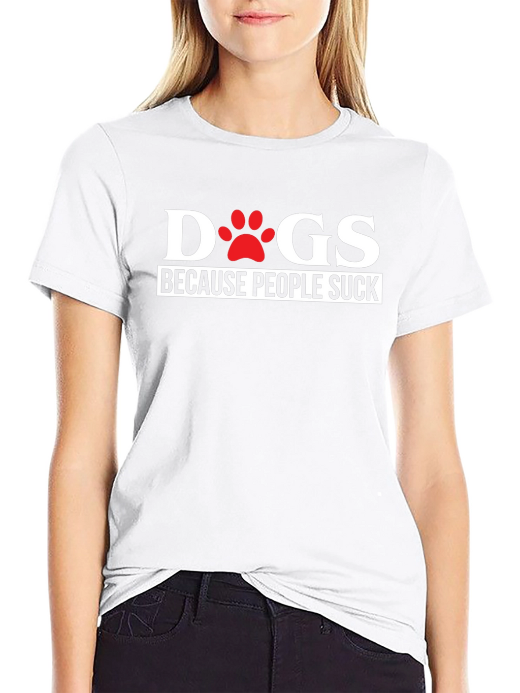 Dogs Because People Suck Funny Graphic Tee