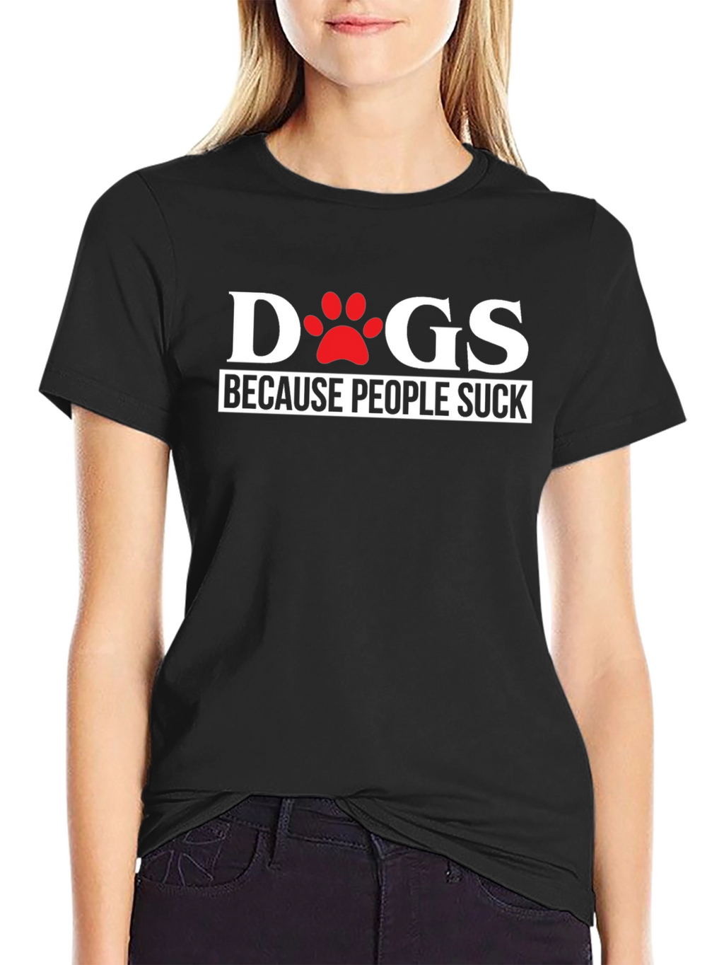 Dogs Because People Suck Funny Graphic Tee