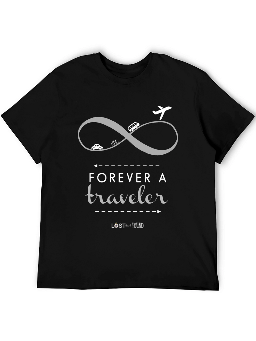 Forever A Traveler Graphic Tee - Black