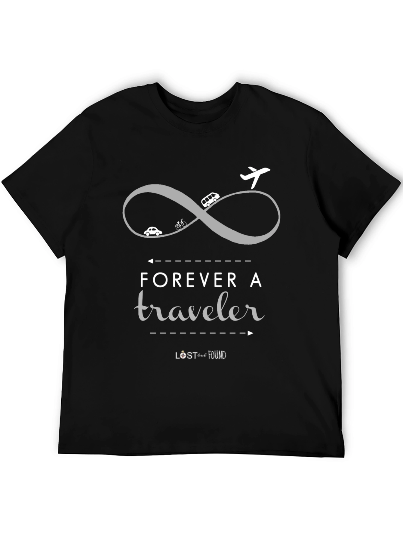 Forever A Traveler Graphic Tee - Black