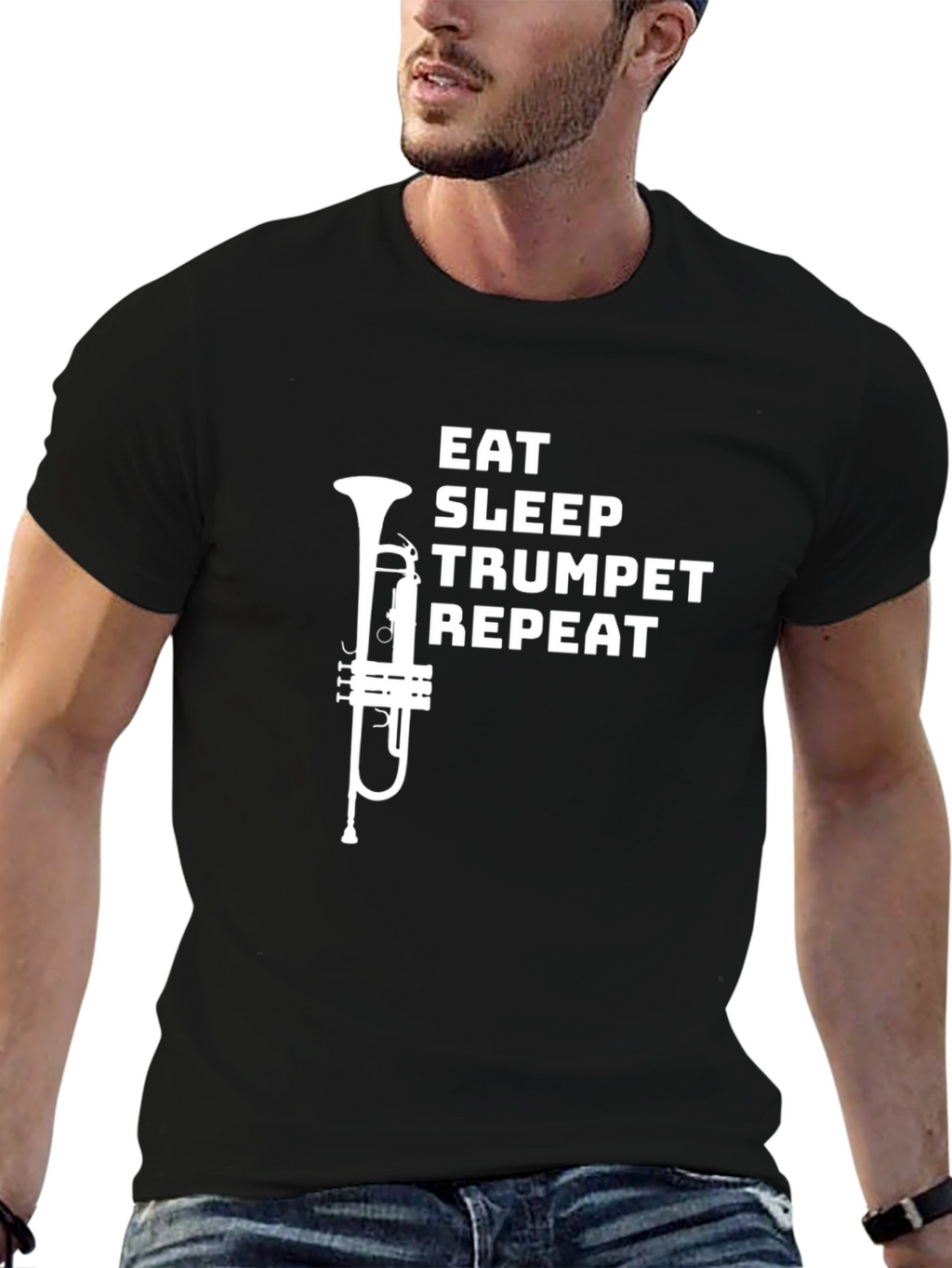 Eat Sleep Trumpet Repeat Graphic Tee