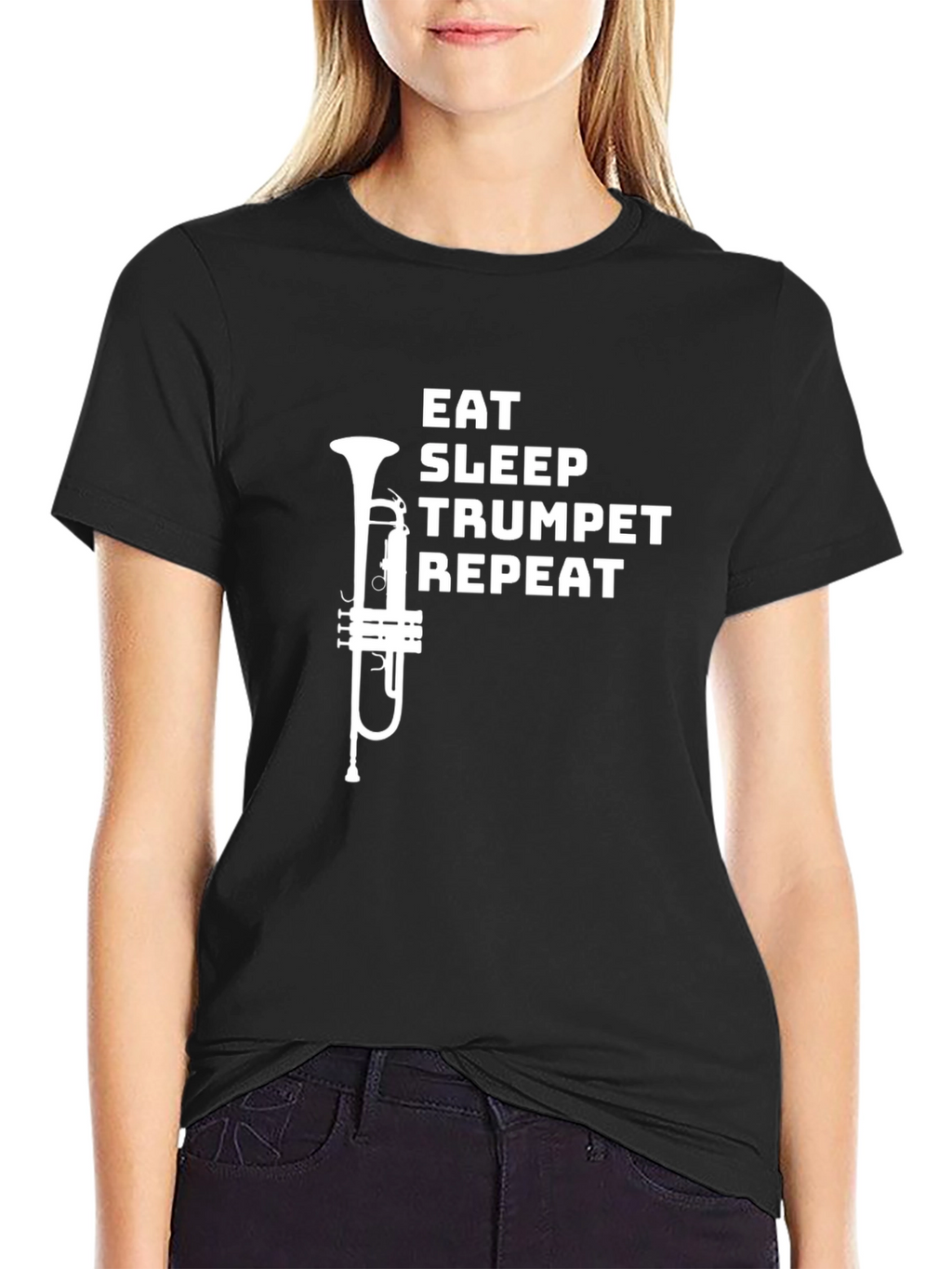 Eat Sleep Trumpet Repeat Graphic Tee
