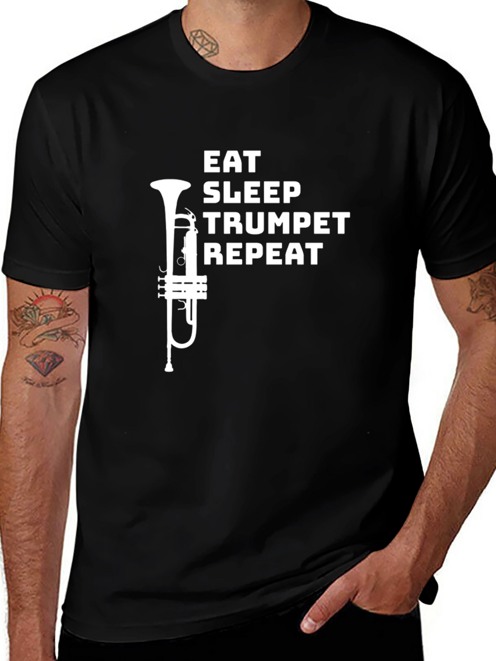 Eat Sleep Trumpet Repeat Graphic Tee