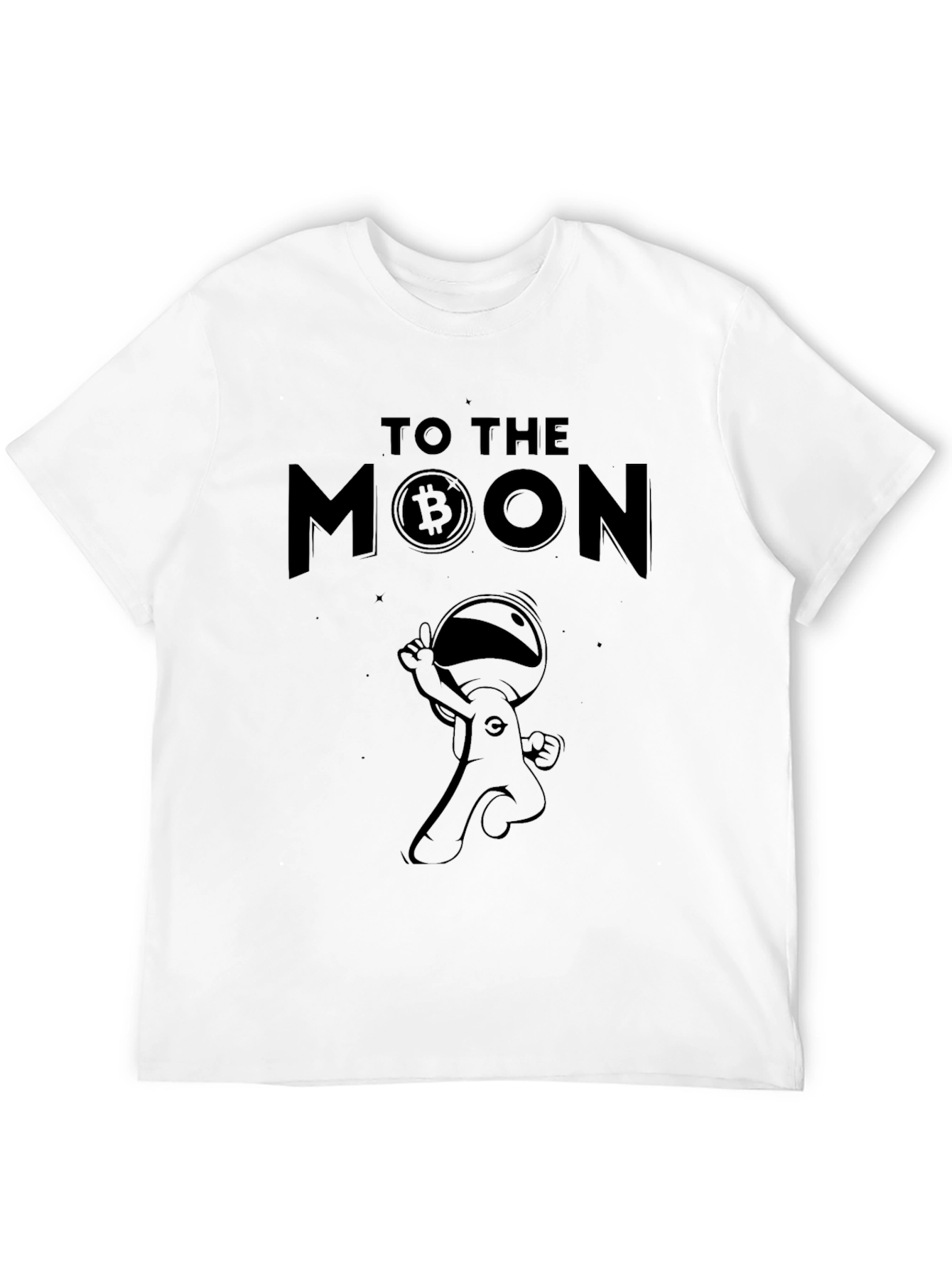To The Moon Bitcoin Astronaut Black T-Shirt