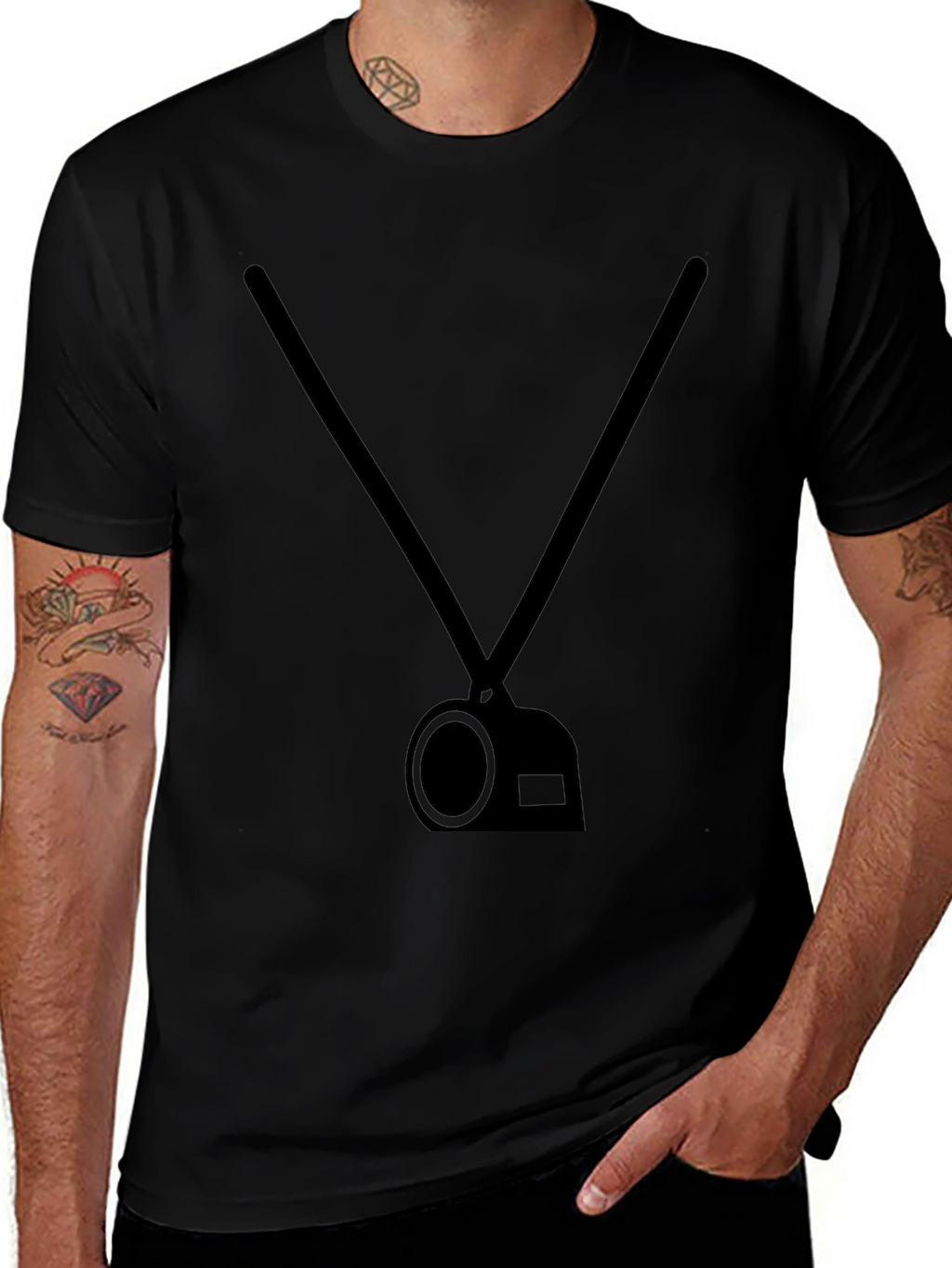 Stylish Black T-Shirt with Camera Graphic