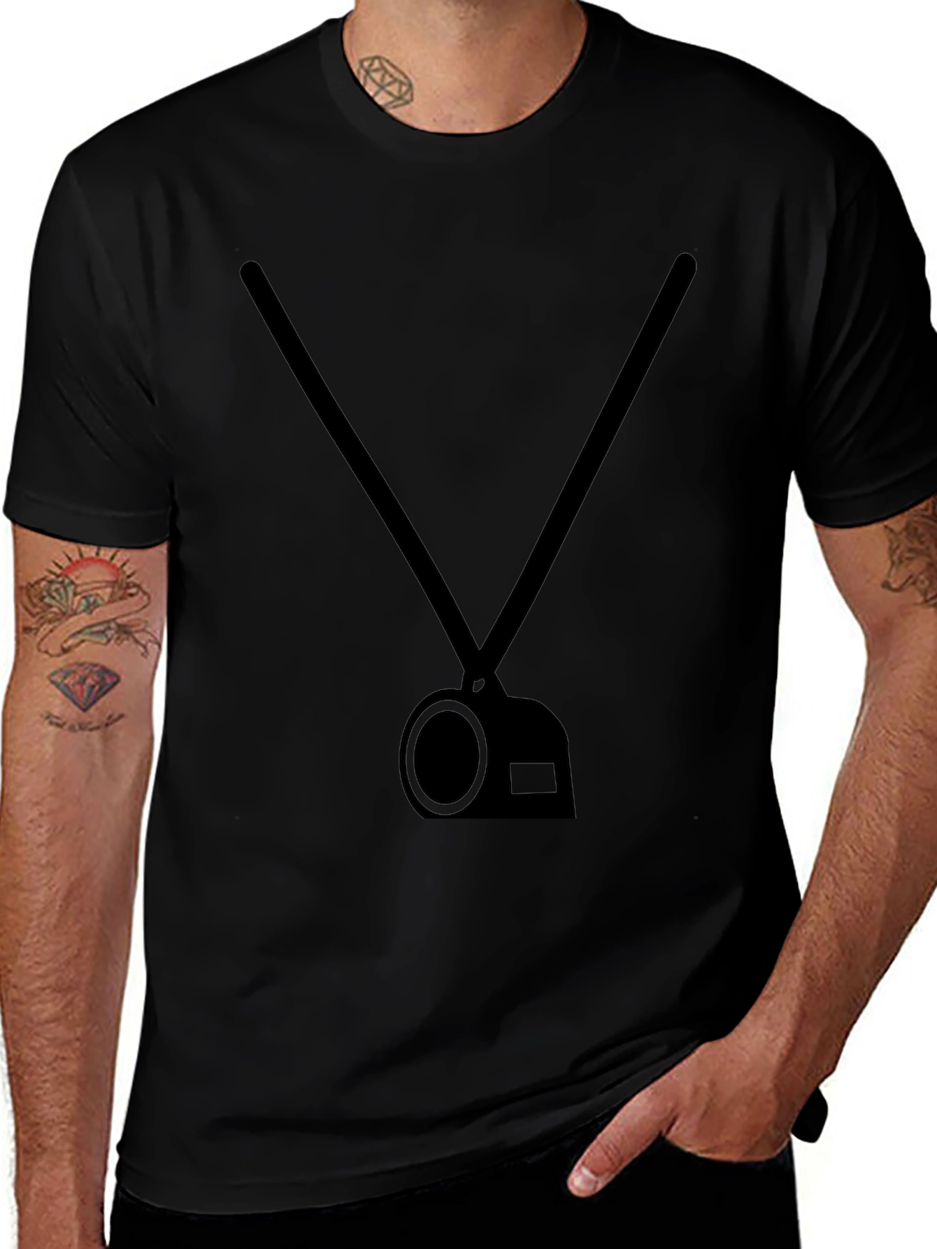 Stylish Black T-Shirt with Camera Graphic