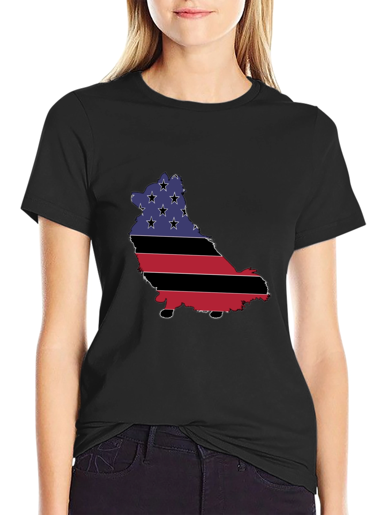 American Flag Dog T-Shirt - Patriotic Pup Pride!