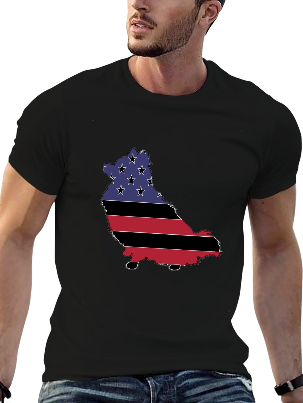 American Flag Dog T-Shirt - Patriotic Pup Pride!