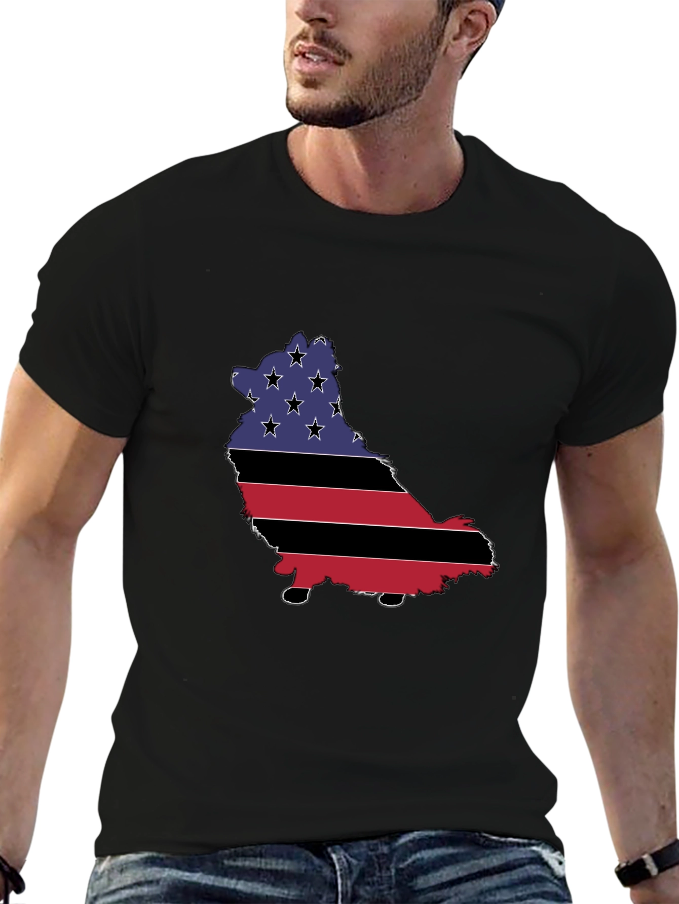 American Flag Dog T-Shirt - Patriotic Pup Pride!