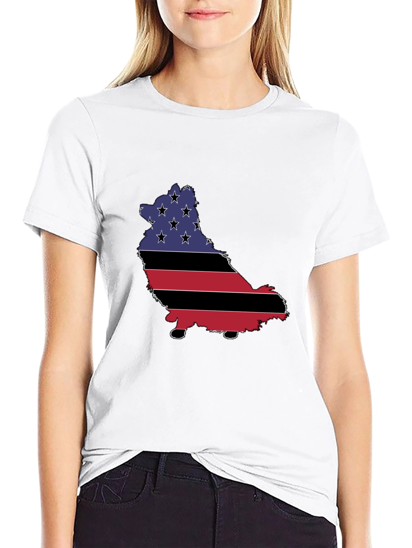 American Flag Dog T-Shirt - Patriotic Pup Pride!