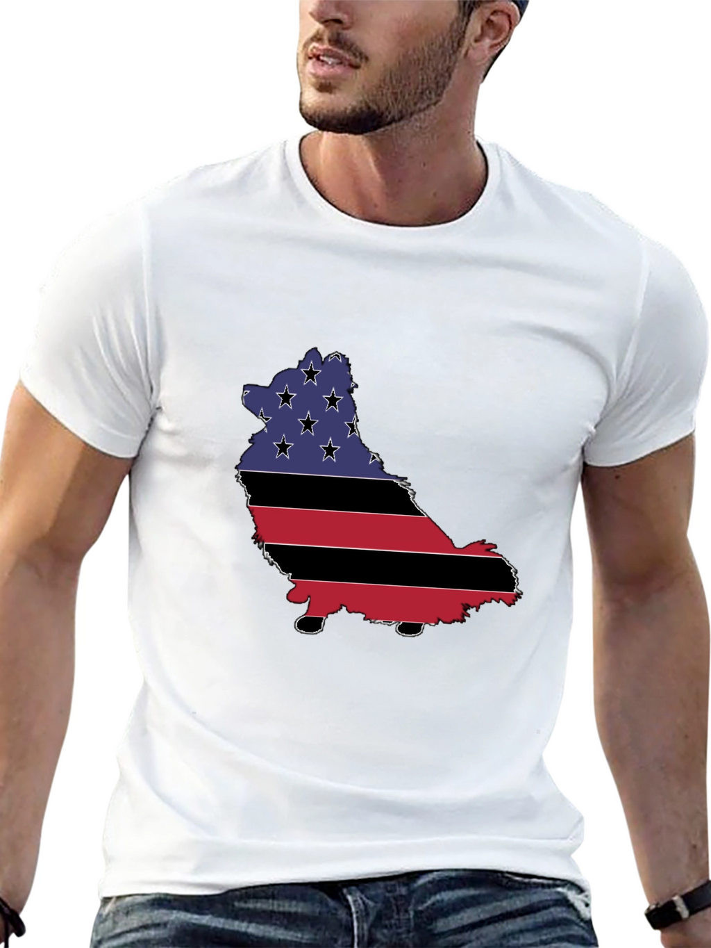 American Flag Dog T-Shirt - Patriotic Pup Pride!