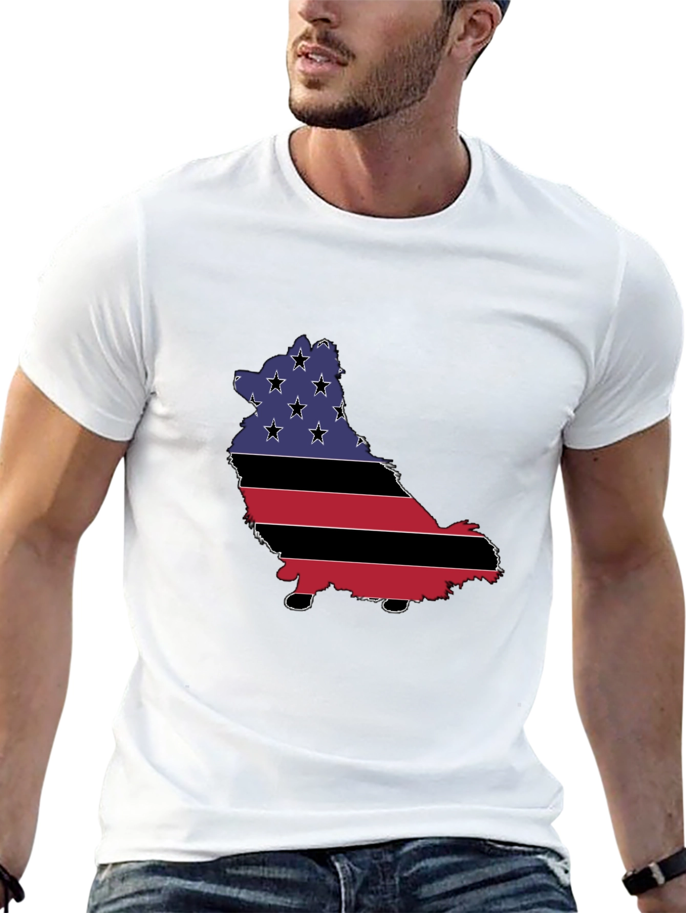 American Flag Dog T-Shirt - Patriotic Pup Pride!