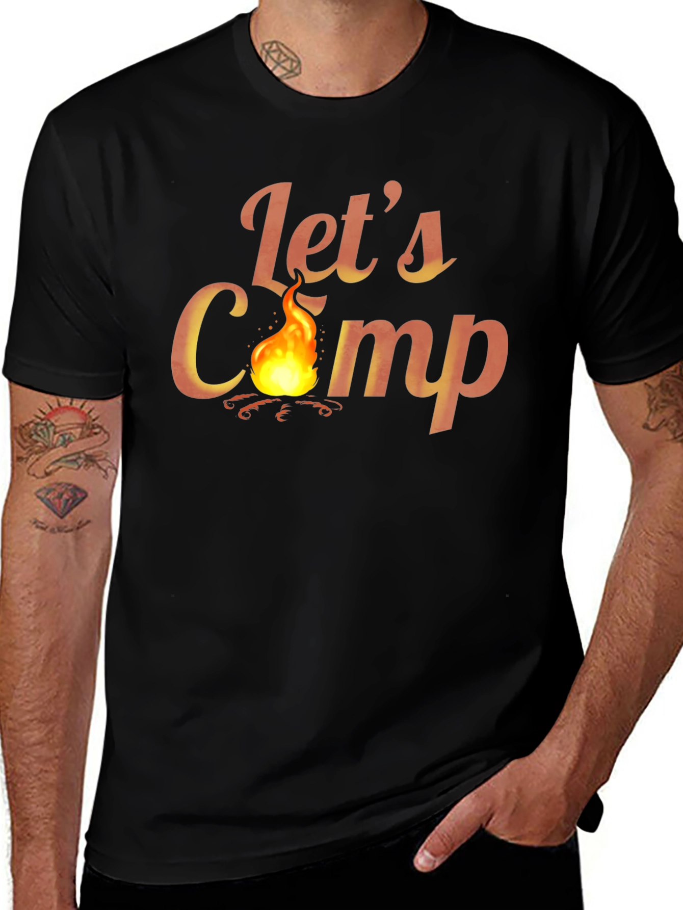 Lets Camp Graphic T-Shirt - Outdoor Adventure Tee