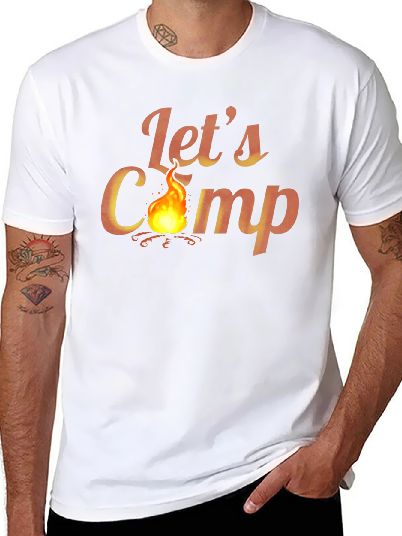 Lets Camp Graphic T-Shirt - Outdoor Adventure Tee