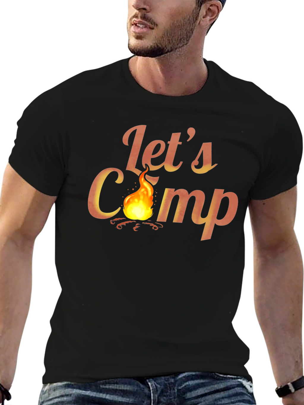 Lets Camp Graphic T-Shirt - Outdoor Adventure Tee