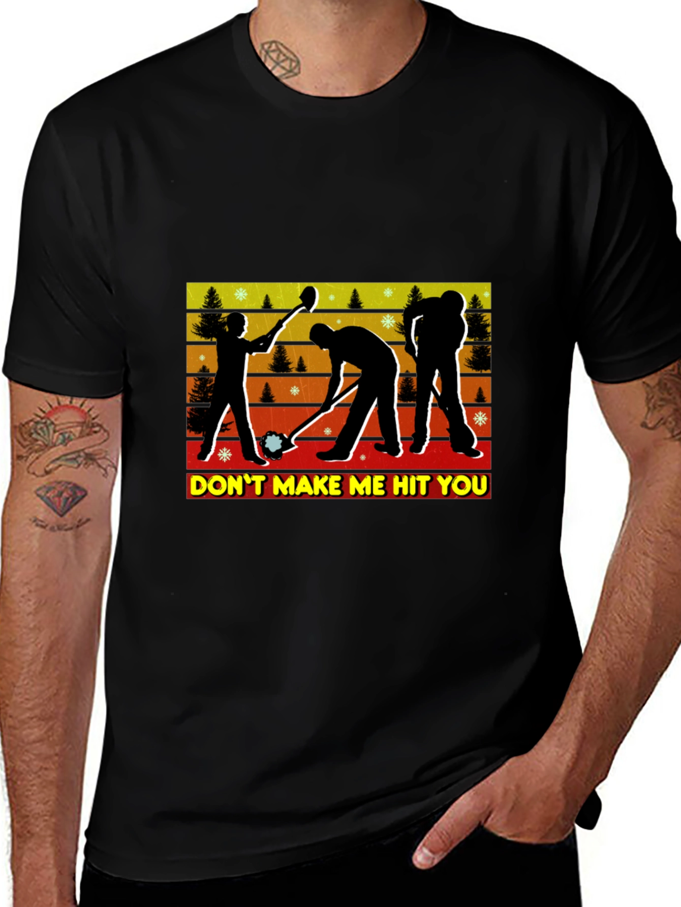 Dont Make Me Hit You Curling T-Shirt