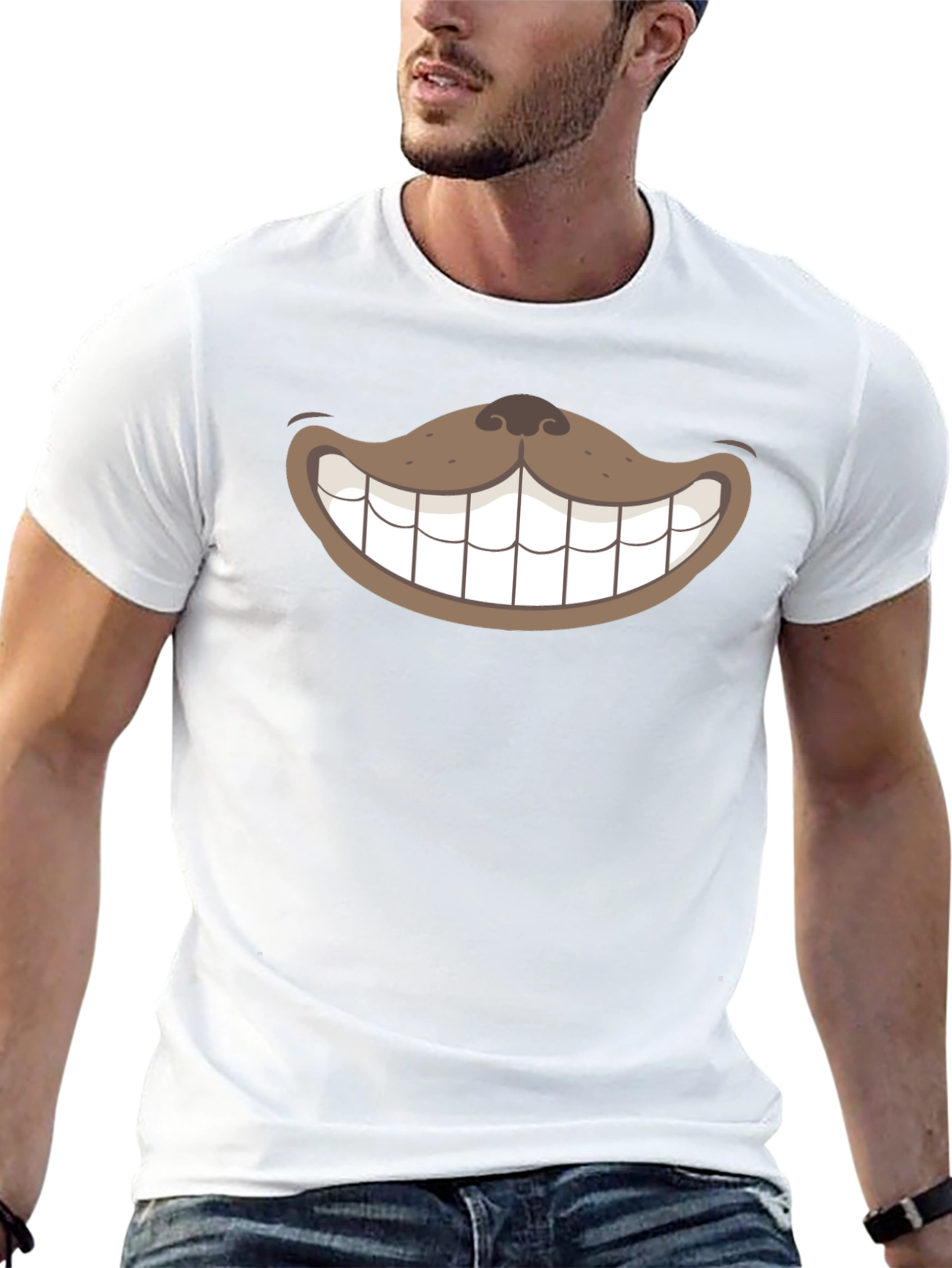 Funny Cheshire Cat Grin Graphic T-Shirt