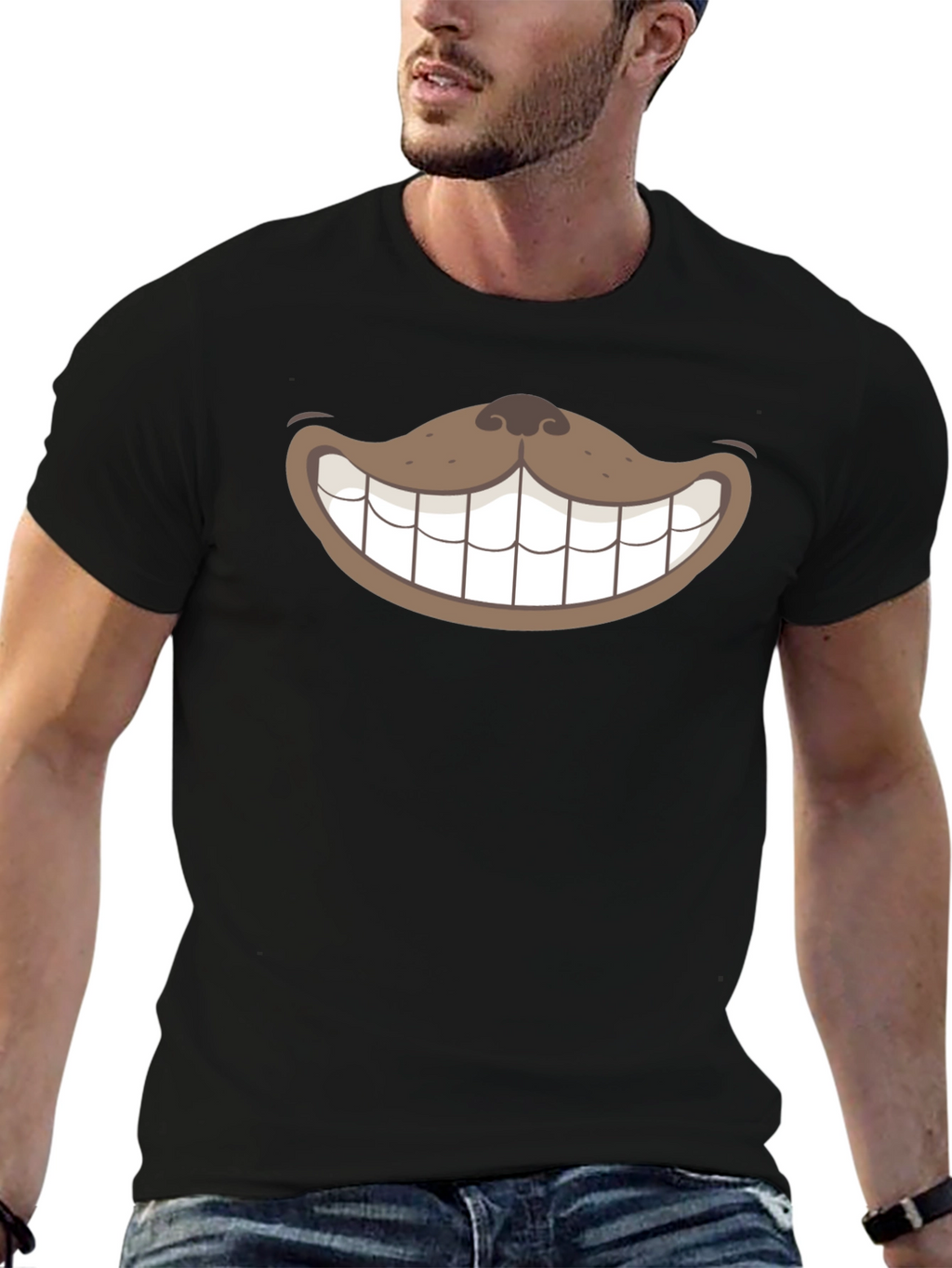 Funny Cheshire Cat Grin Graphic T-Shirt